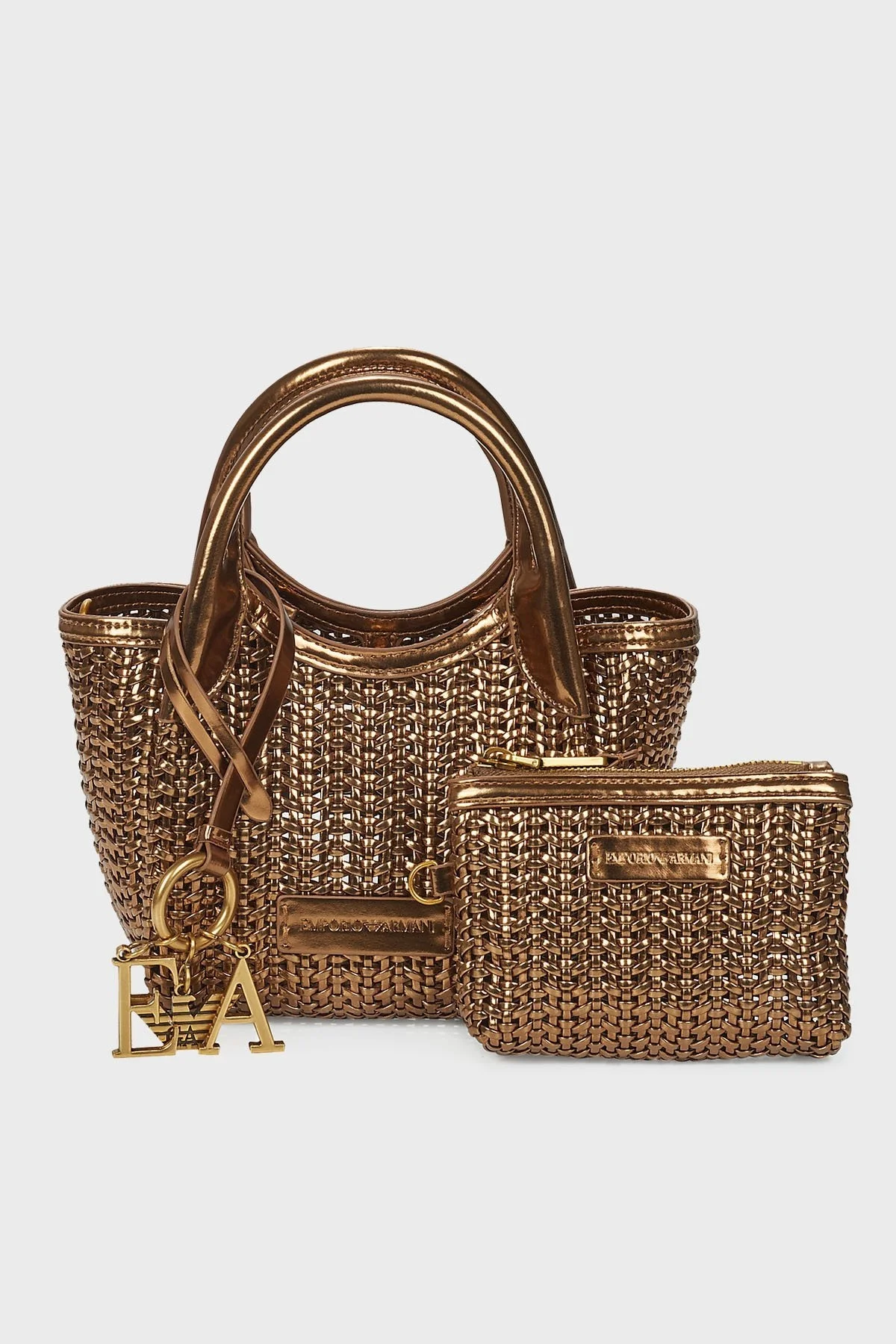 Emporio Armani Logolu Çıkarılabilir Askılı Bayan Çanta EW001011 AF15441 U6165 BRONZ - 3