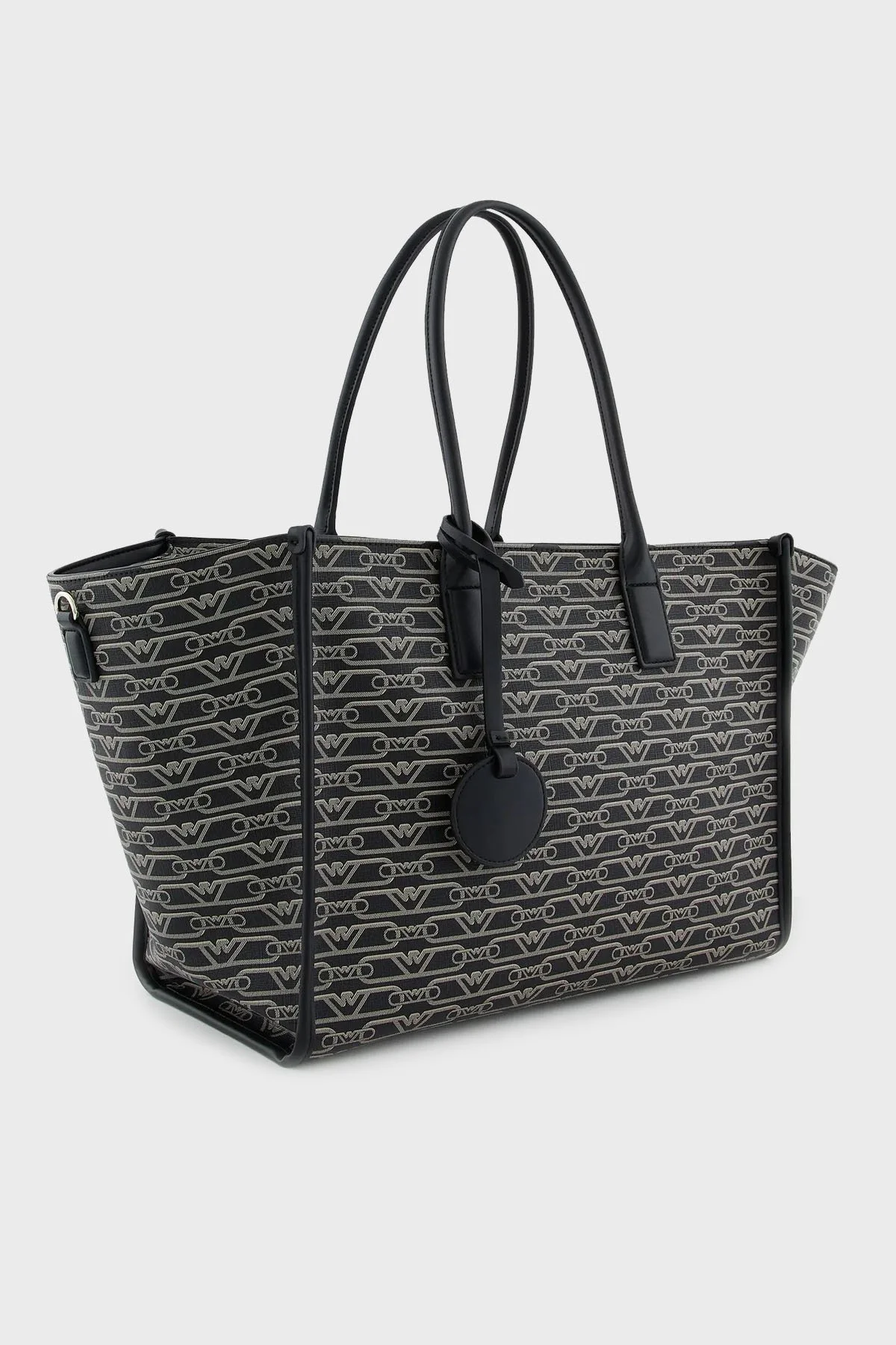 Emporio Armani Logolu Çıkarılabilir Askılı Büyük Kadın Çanta EW000370 AF11951 FC033 SİYAH-EKRU - 4