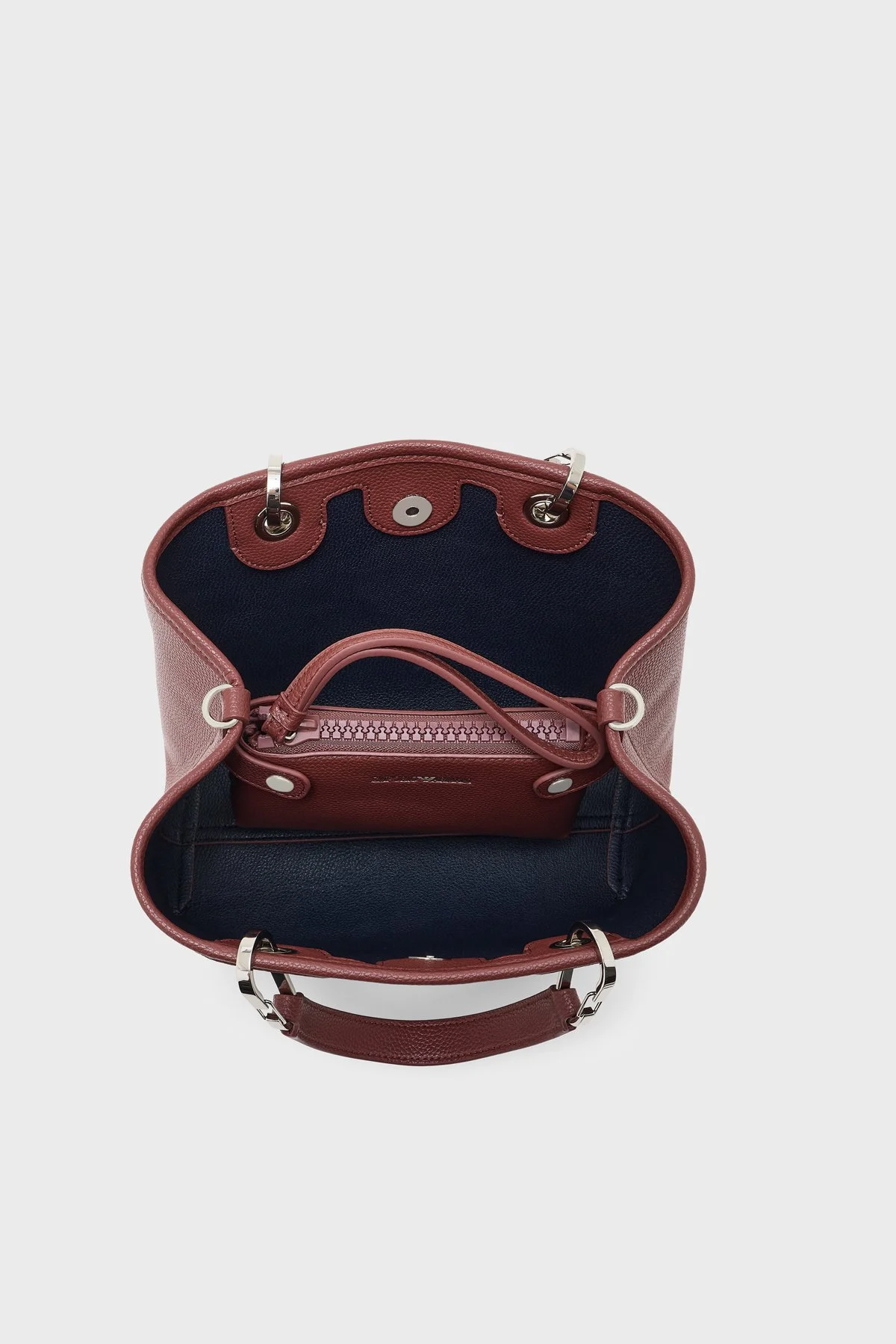 Emporio Armani Logolu Çıkarılabilir Askılı Kadın Çanta EW000361 AF12036 M6453 Bordo - 6