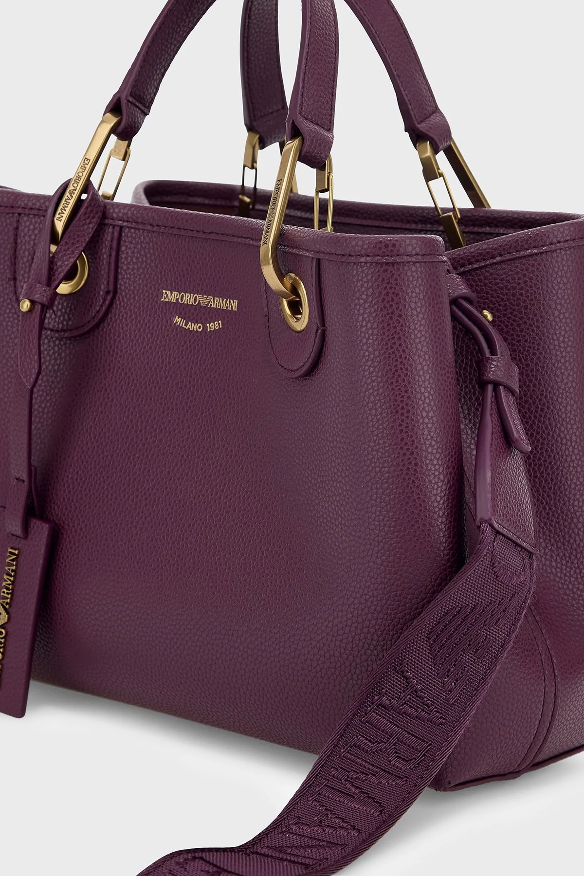 Emporio Armani Logolu Çıkarılabilir Askılı Kadın Çanta EW000361 AF12036 MA149 Mürdüm - 6