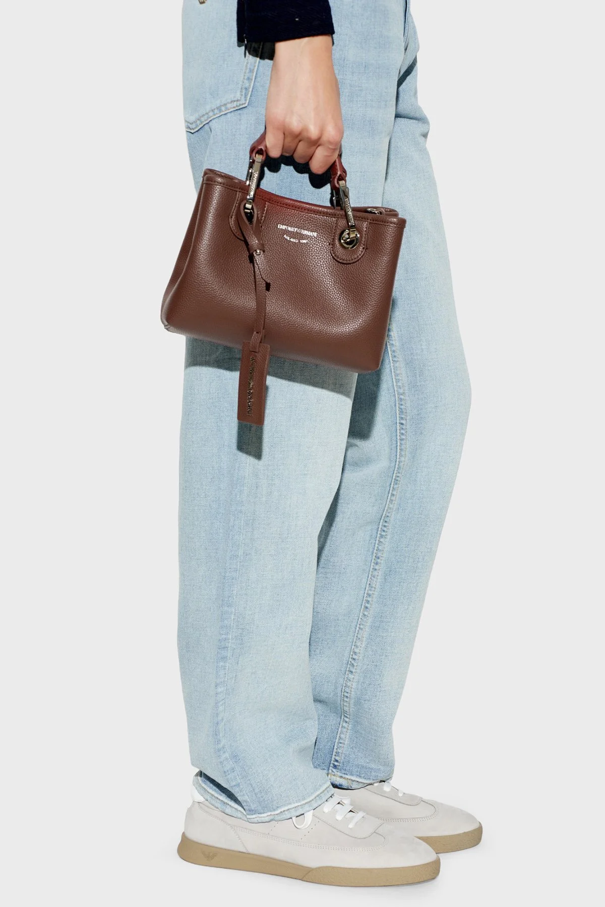Emporio Armani Logolu Çıkarılabilir Askılı Kadın Çanta EW000382 AF12036 M6453 Bordo - 2