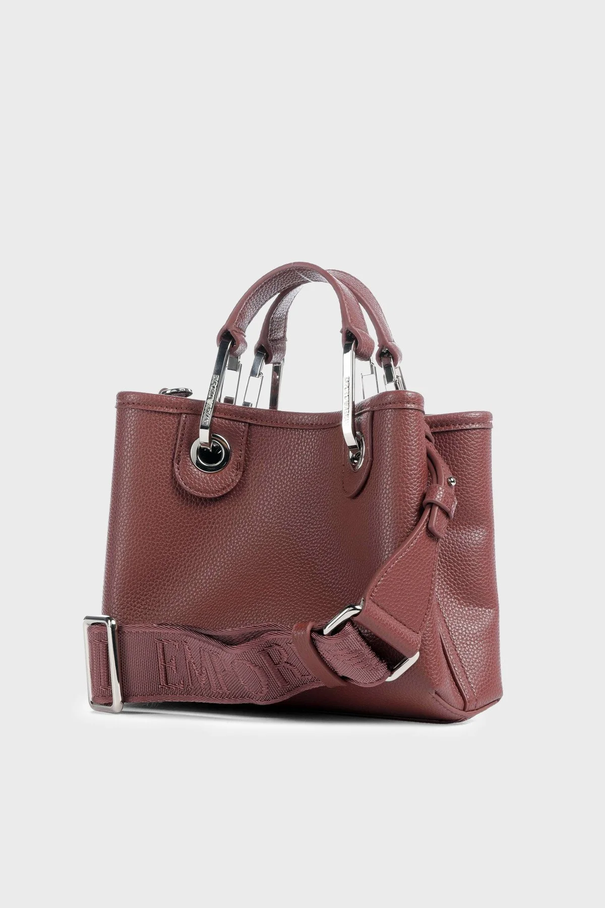Emporio Armani Logolu Çıkarılabilir Askılı Kadın Çanta EW000382 AF12036 M6453 Bordo - 3