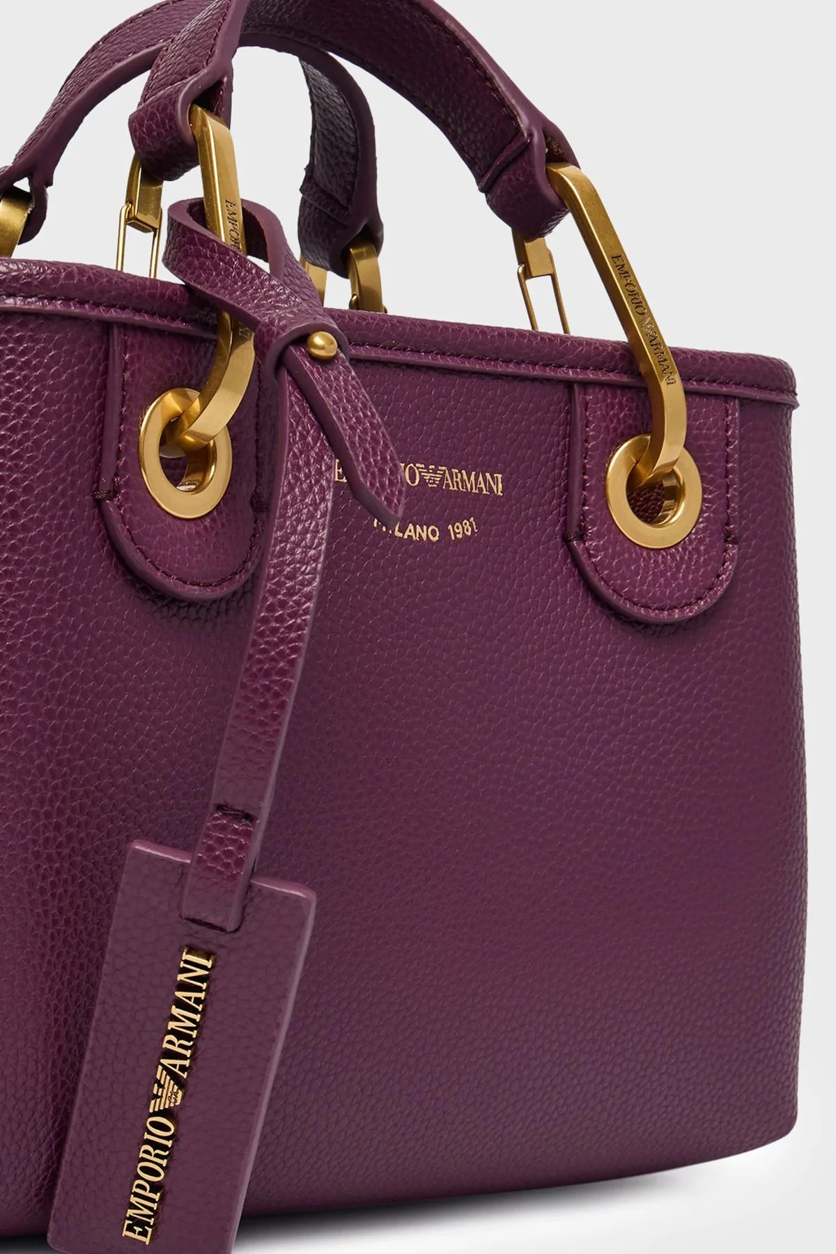Emporio Armani Logolu Çıkarılabilir Askılı Kadın Çanta EW000382 AF12036 MA149 Mürdüm - 4
