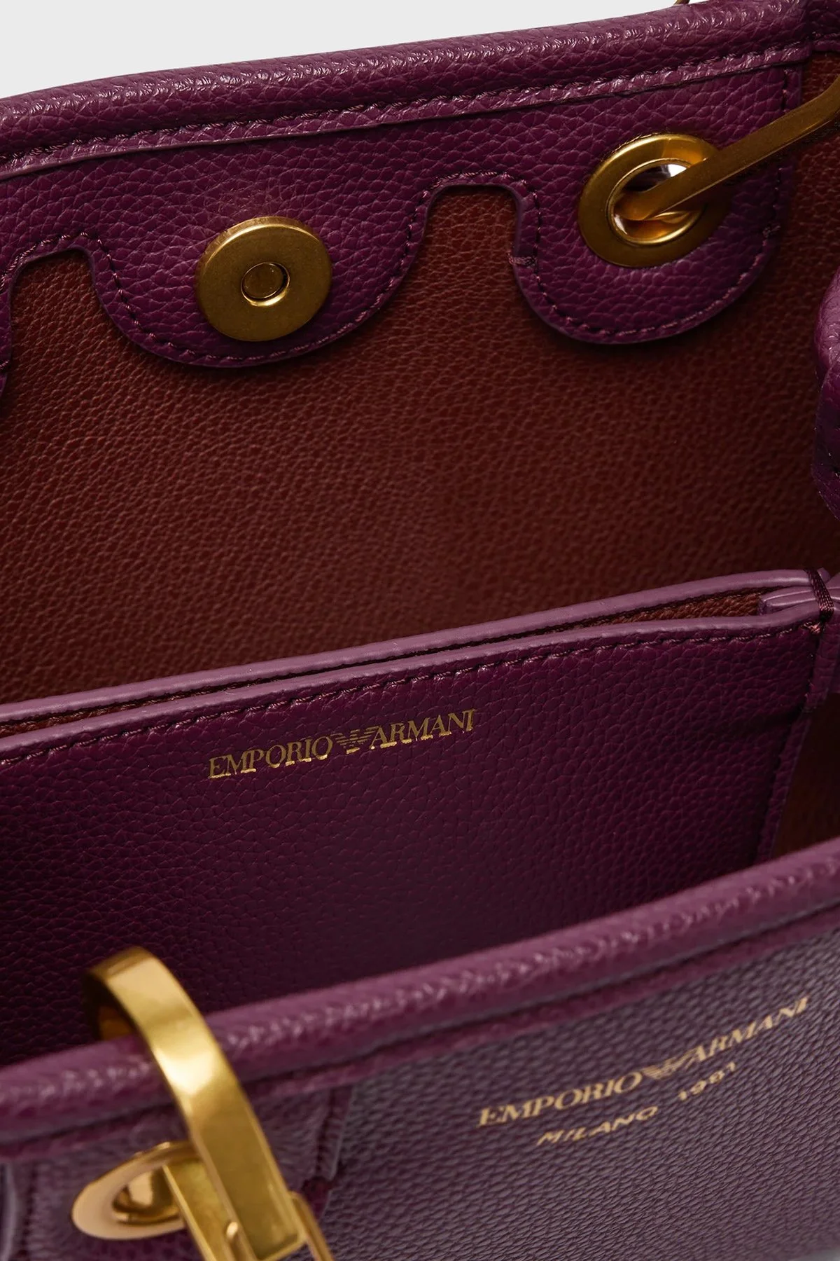 Emporio Armani Logolu Çıkarılabilir Askılı Kadın Çanta EW000382 AF12036 MA149 Mürdüm - 5