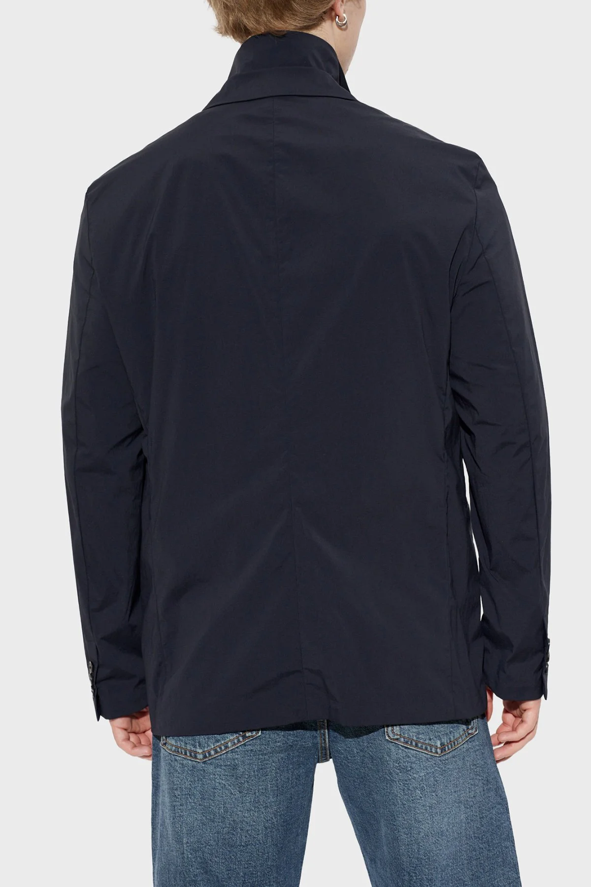 Emporio Armani Logolu Çıkarılabilir Dik Yaka Düğmeli Erkek Ceket EM007078 AF27876 UB118 Lacivert - 3