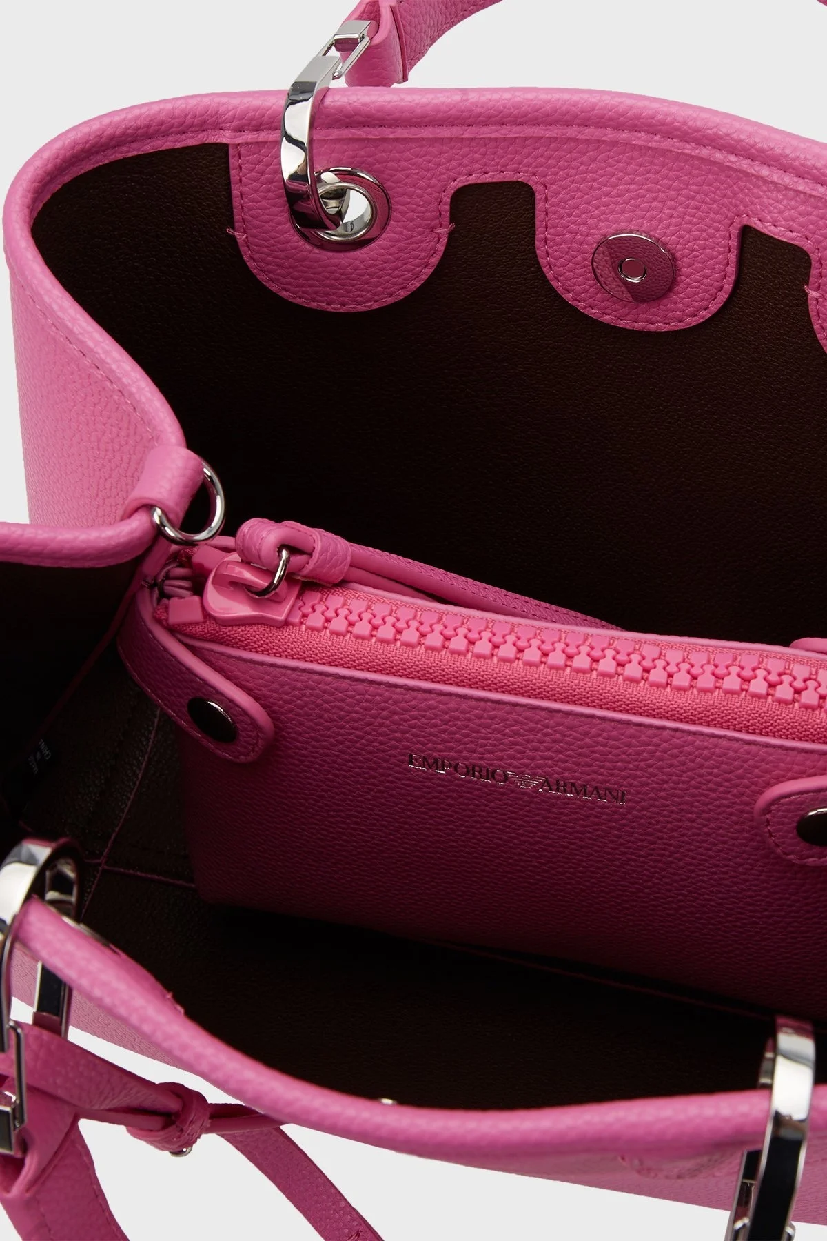 Emporio Armani Logolu Çıkarılabilir İç Bölmeli ve Omuz Askılı Bayan Çanta Y3D166 YFO5E 88308 PEMBE - 4