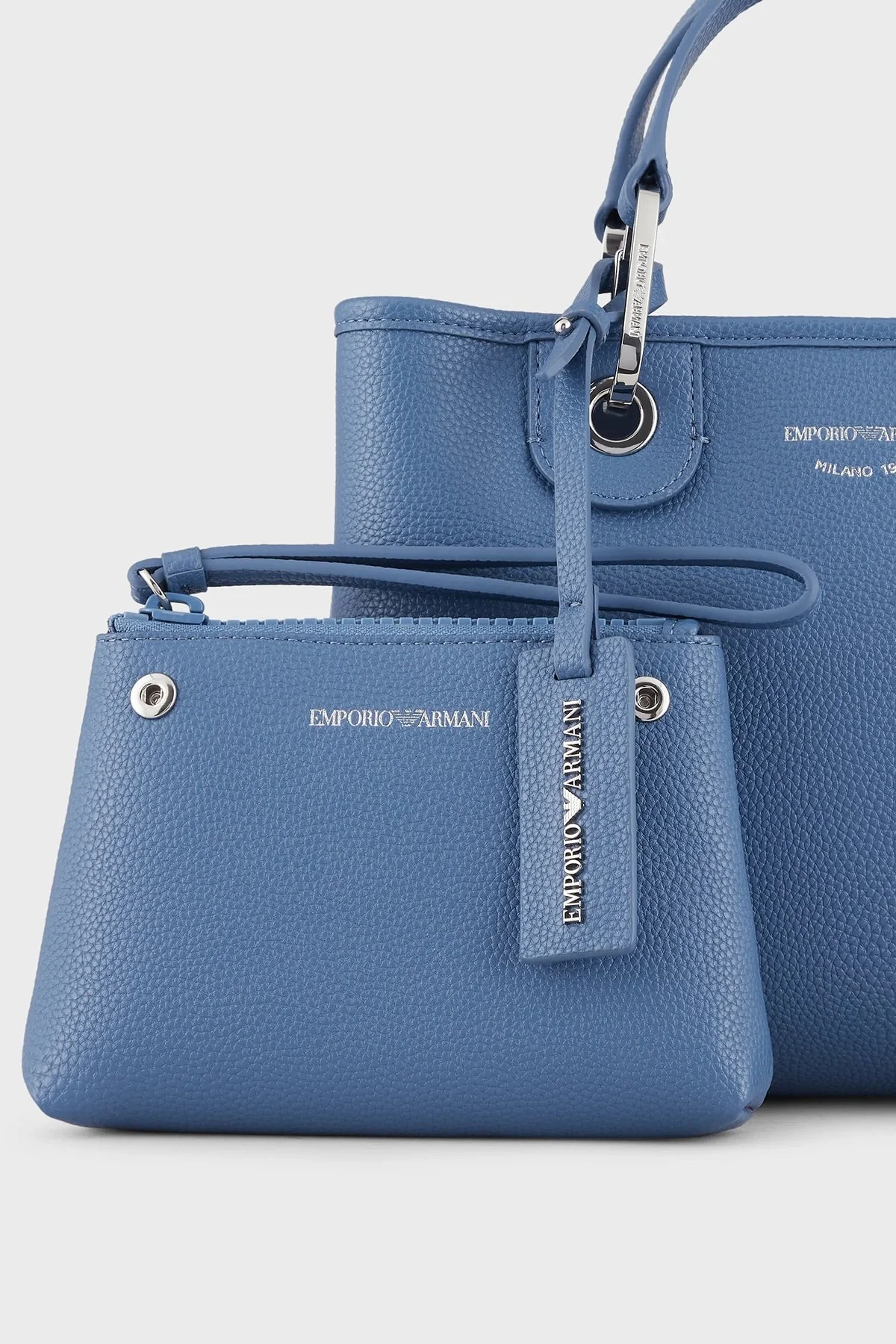 Emporio Armani Logolu Çıkarılabilir İç Bölmeli ve Omuz Askılı Bayan Çanta Y3D166 YFO5E 89587 MAVİ - 6