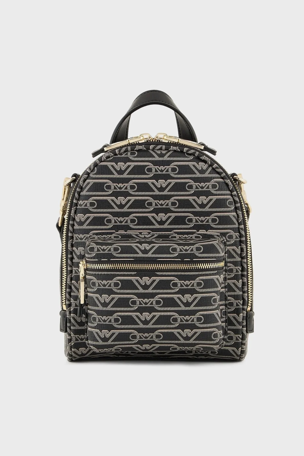 Emporio Armani Logolu Çıkarılabilir Omuz Askılı Bayan Çanta EW000358 AF11951 FC033 SİYAH-EKRU - 1