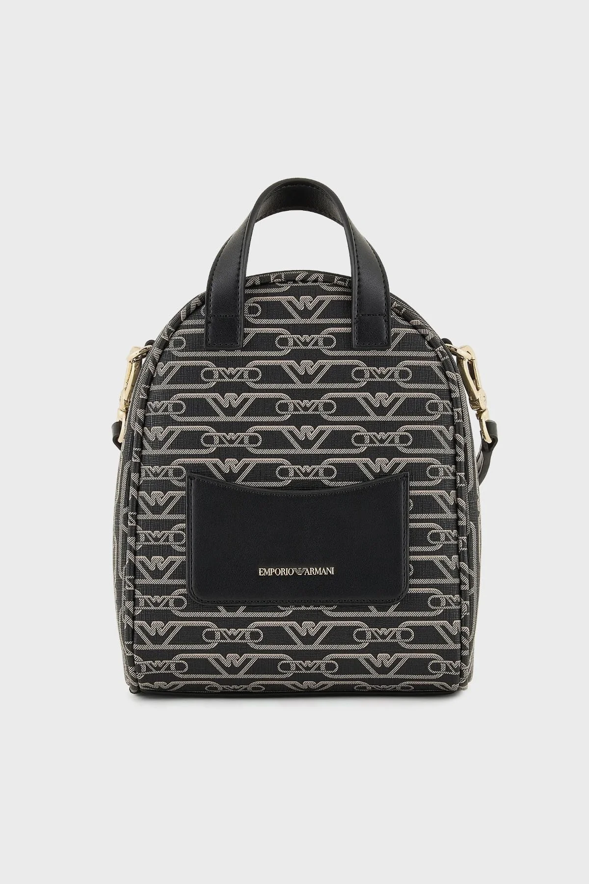 Emporio Armani Logolu Çıkarılabilir Omuz Askılı Bayan Çanta EW000358 AF11951 FC033 SİYAH-EKRU - 4