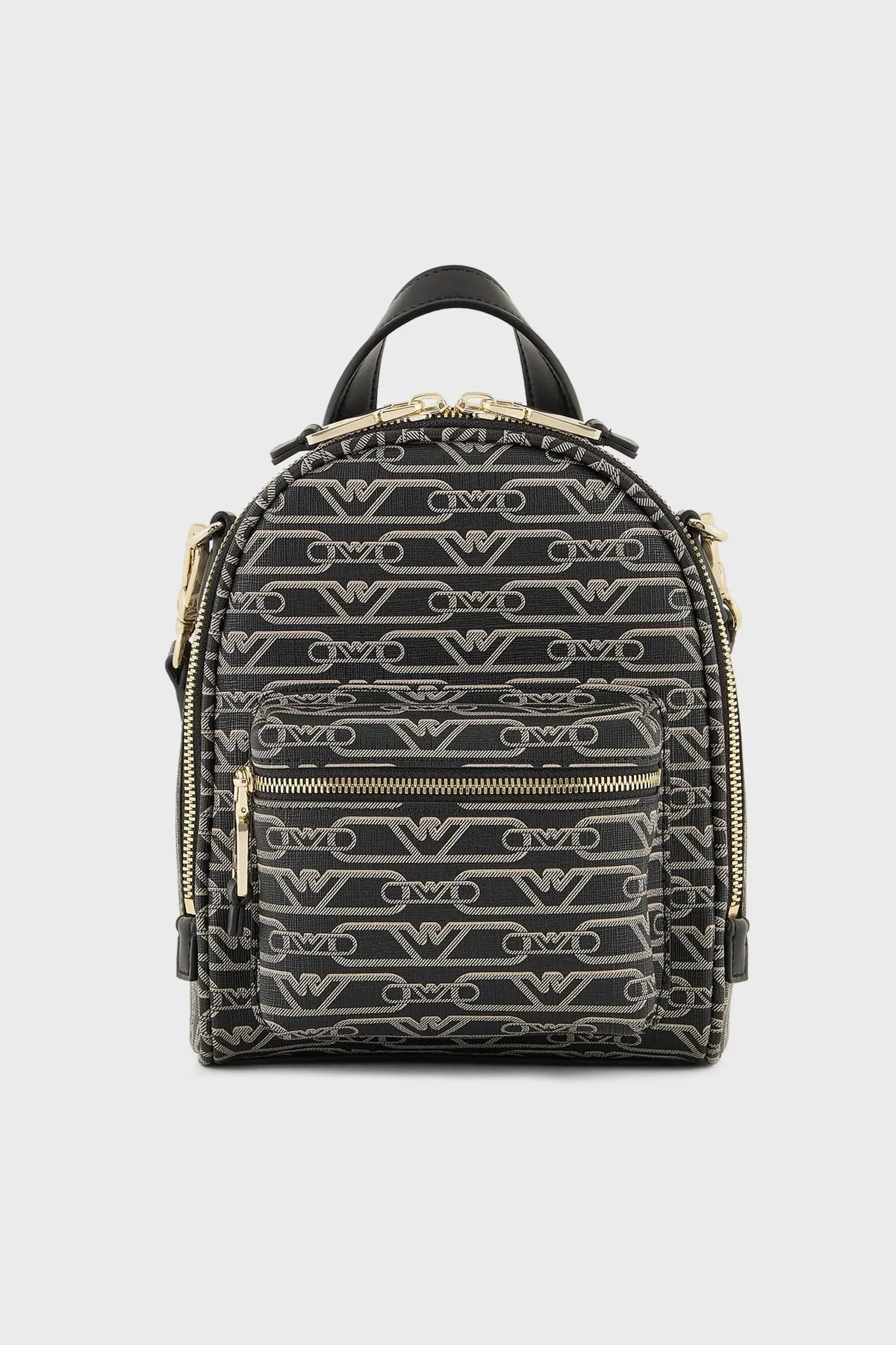 Emporio Armani Logolu Çıkarılabilir Omuz Askılı Kadın Çanta EW000358 AF11951 FC033 SİYAH-EKRU - 1