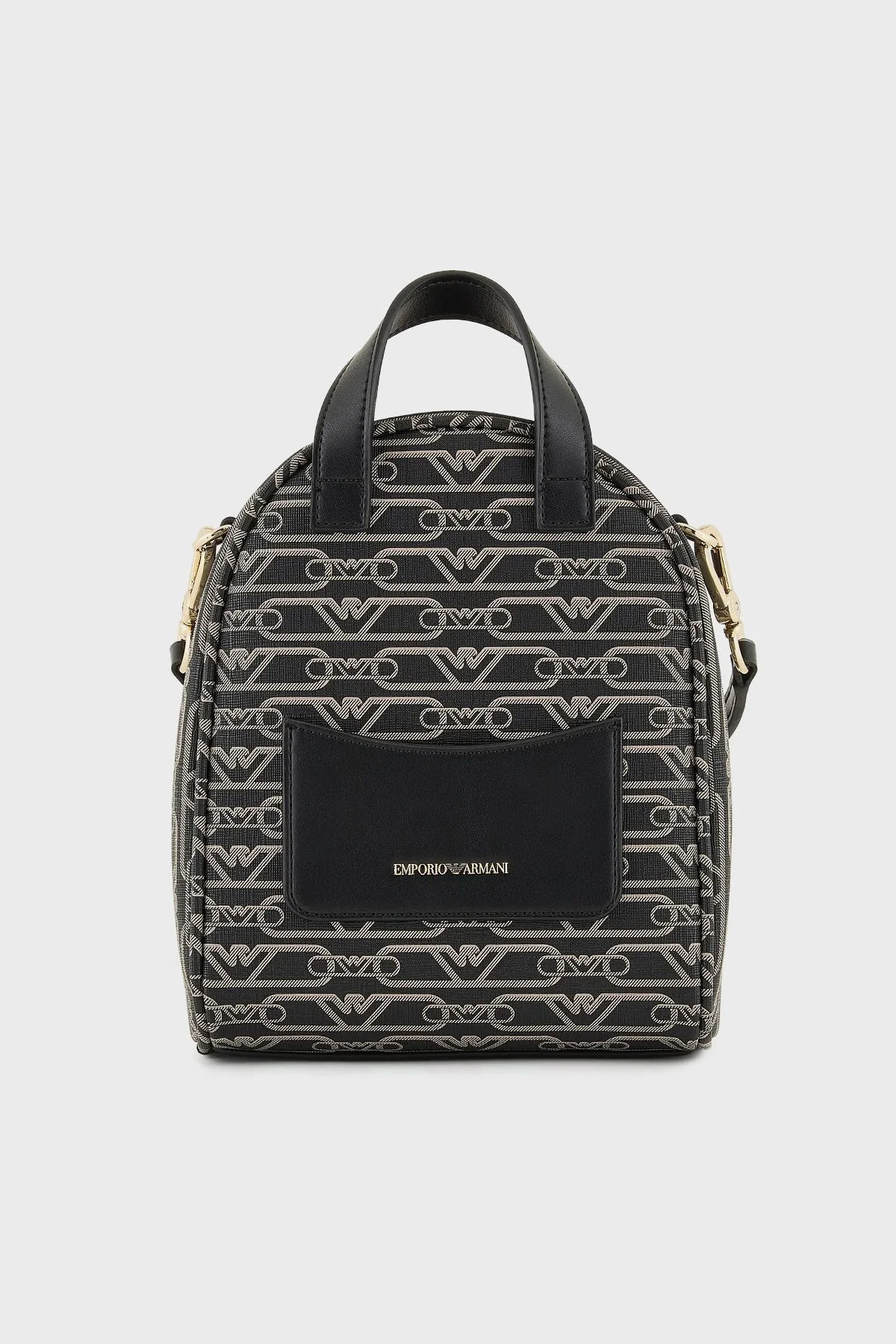 Emporio Armani Logolu Çıkarılabilir Omuz Askılı Kadın Çanta EW000358 AF11951 FC033 SİYAH-EKRU - 4