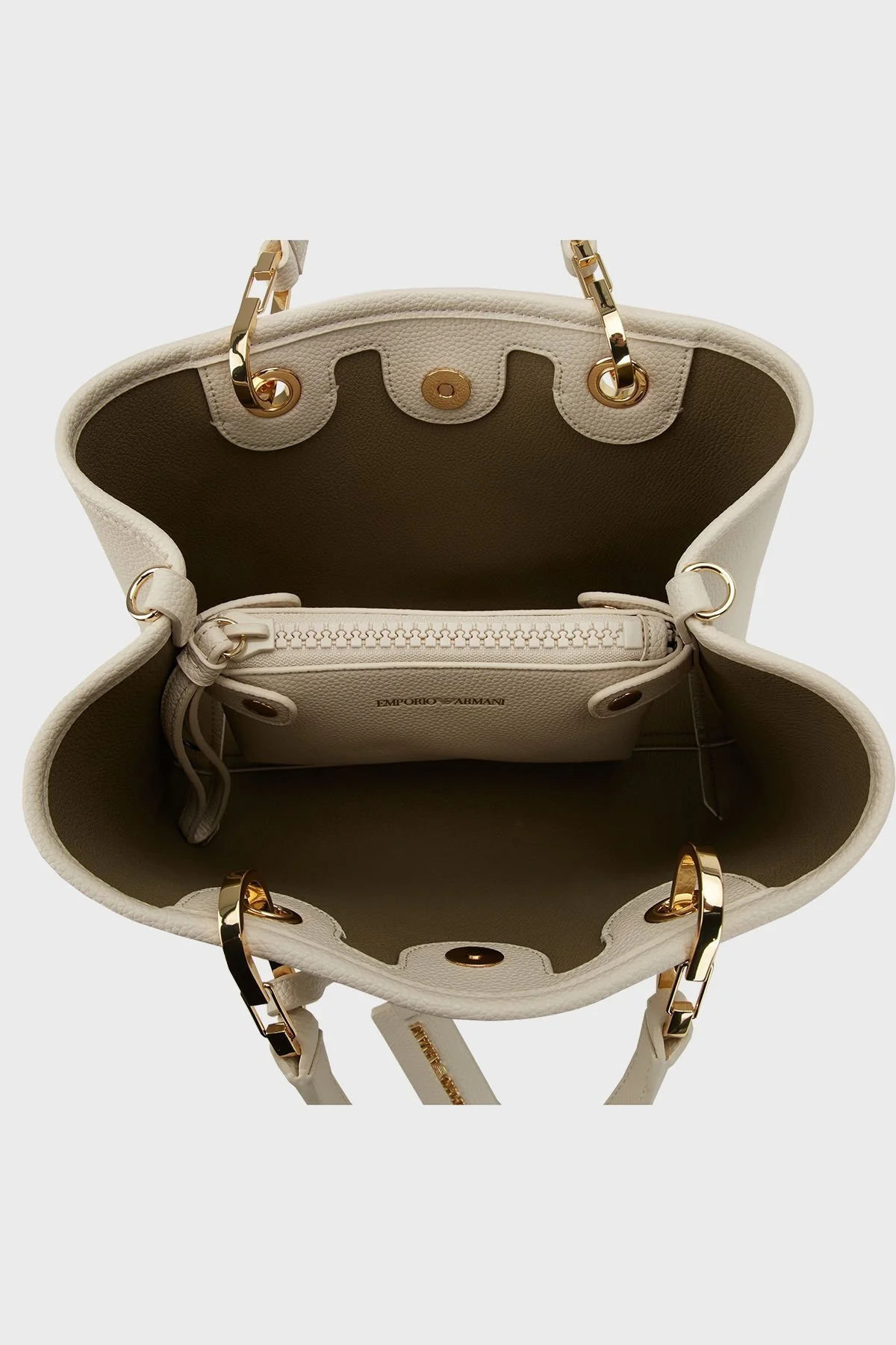 Emporio Armani Logolu Çıkarılabilir Omuz Askılı Bayan Çanta EW000361 AF12036 M1051 KREM - 4