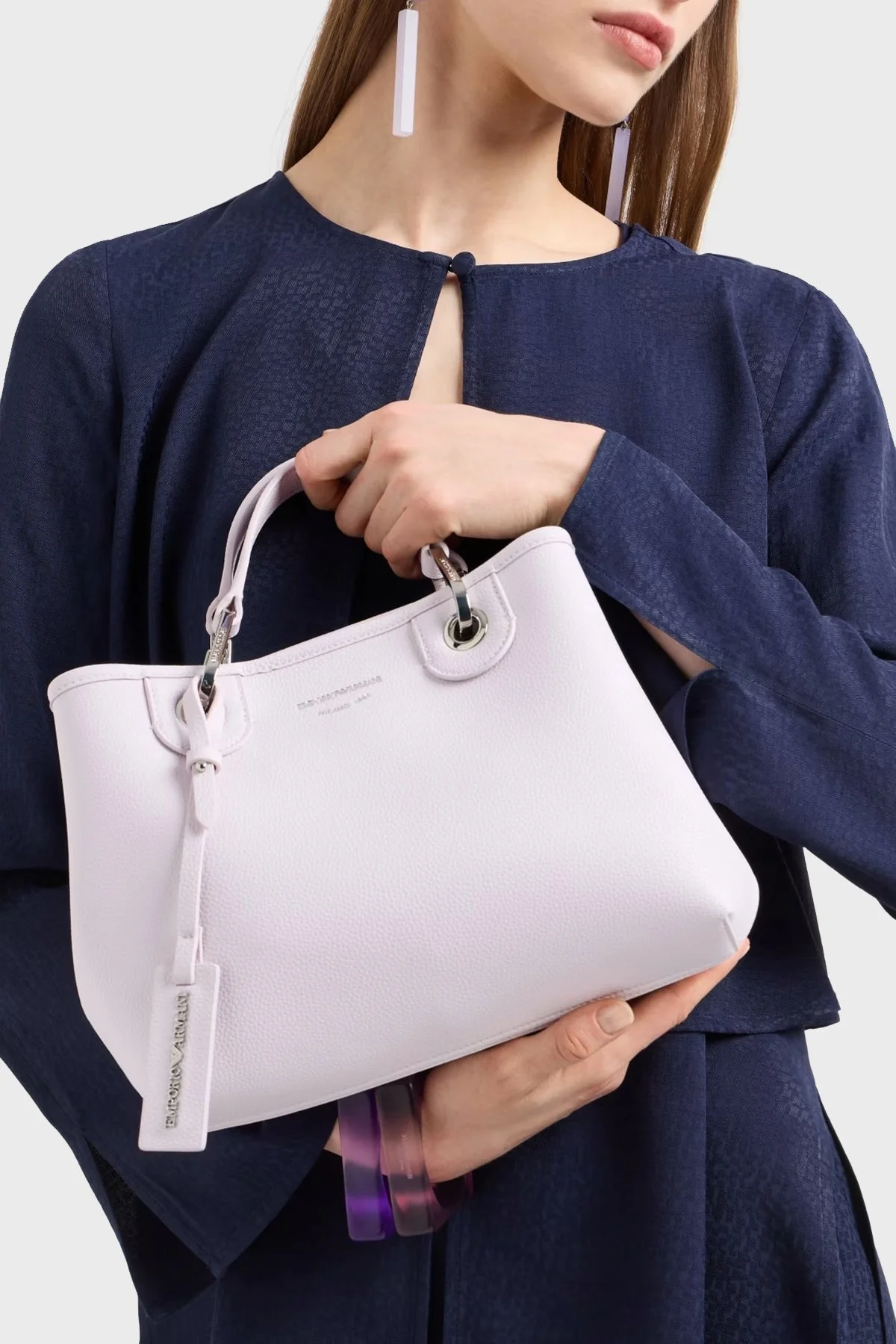 Emporio Armani Logolu Çıkarılabilir Omuz Askılı Bayan Çanta EW000361 AF12036 M4033 AÇIK PEMBE - 9