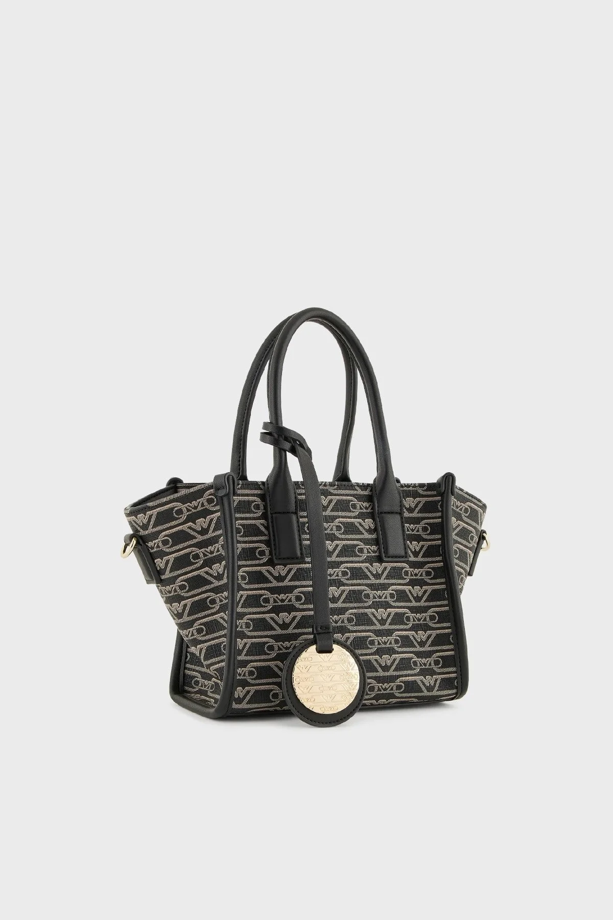 Emporio Armani Logolu Çıkarılabilir Omuz Askılı Bayan Çanta EW000371 AF11951 FC033 SİYAH-EKRU - 4