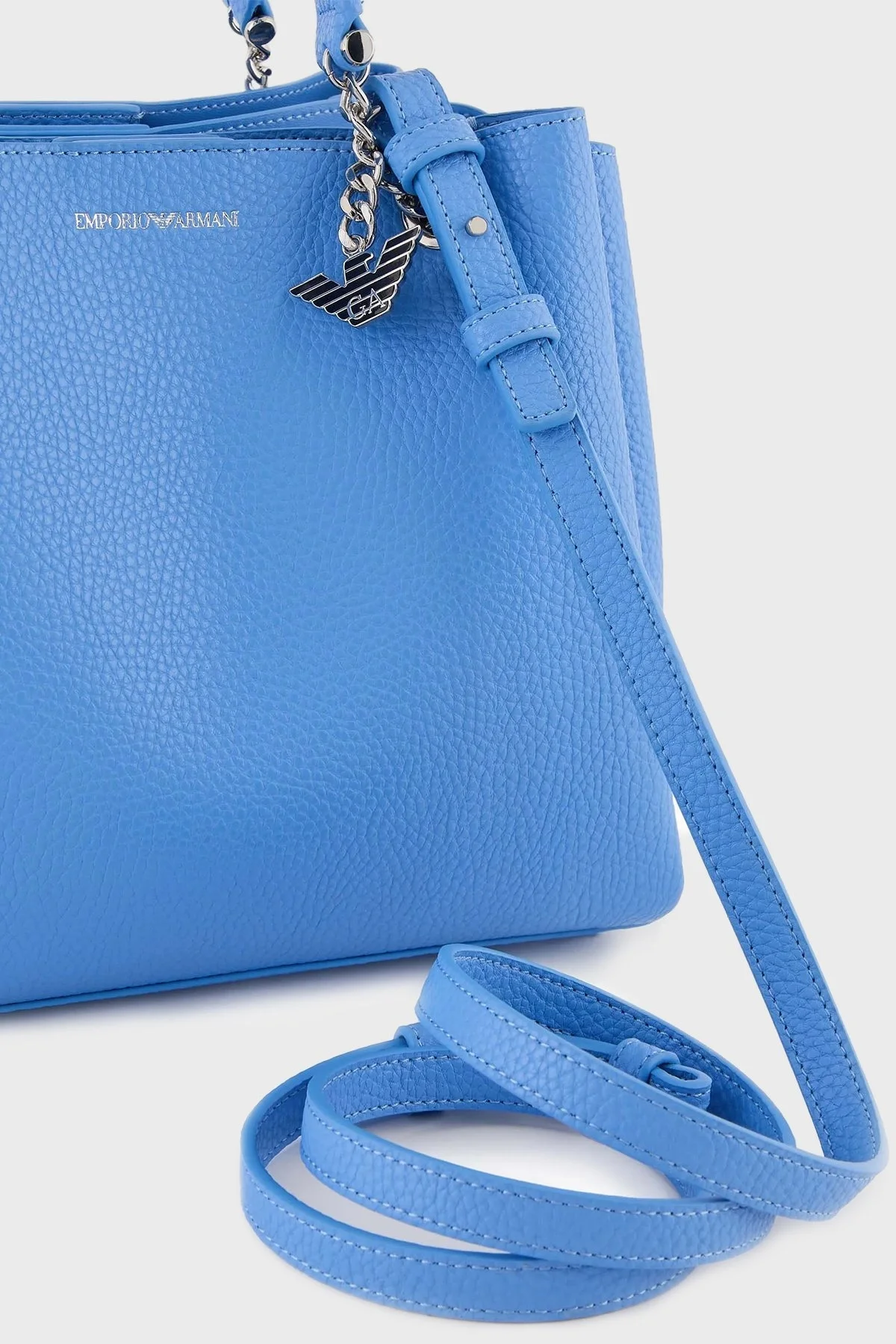 Emporio Armani Logolu Çıkarılabilir Omuz Askılı Bayan Çanta Y3D159 YFN6E 80727 MAVİ - 7