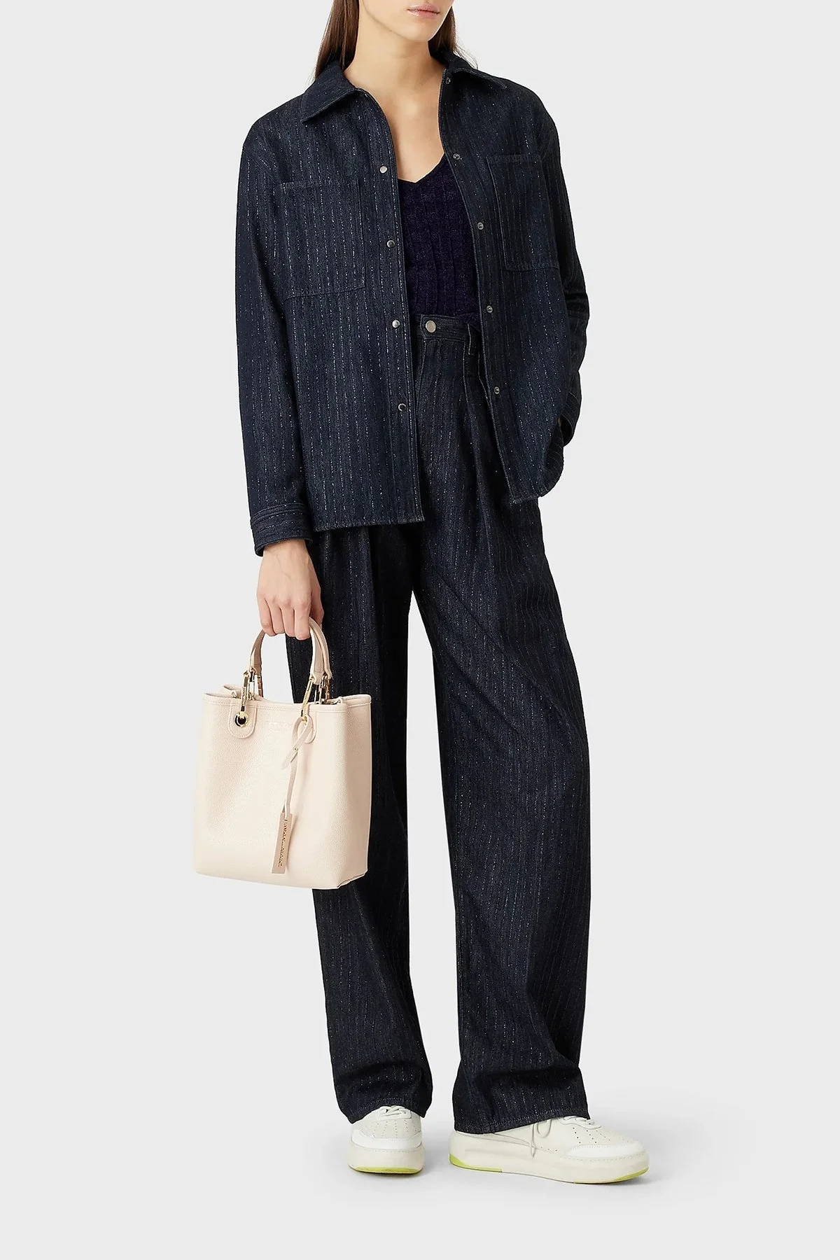 Emporio Armani Logolu Çıkarılabilir Omuz Askılı Bayan Çanta Y3D255 YFO5B 88820 PUDRA - 3