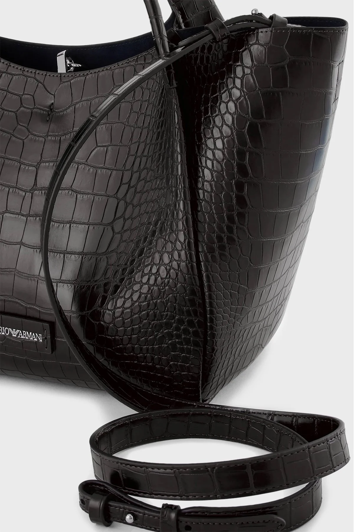 Emporio Armani Logolu Çıkarılabilir Omuz Askılı Bayan Çanta Y3D266 YWP8E 80001 SİYAH - 5