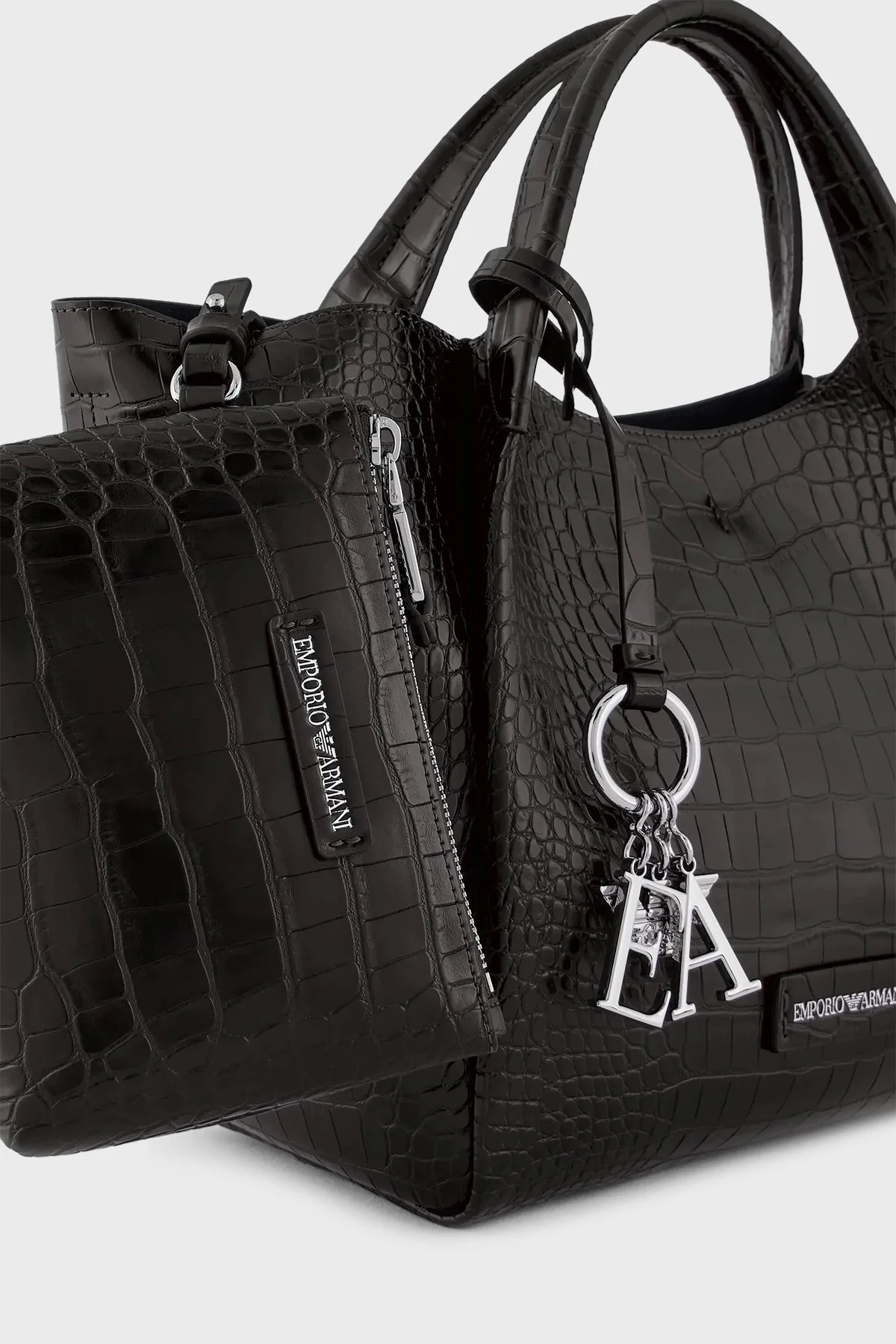 Emporio Armani Logolu Çıkarılabilir Omuz Askılı Bayan Çanta Y3D266 YWP8E 80001 SİYAH - 6