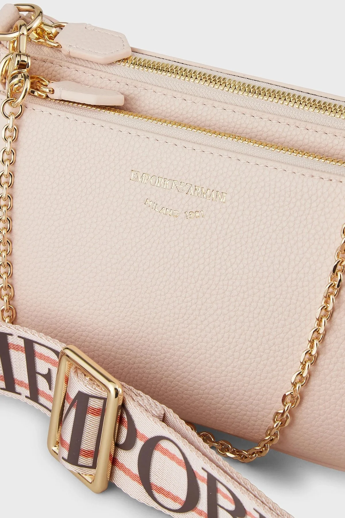 Emporio Armani Logolu Çıkarılabilir Ön Bölmeli ve Askılı Bayan Çanta Y3H317 YFO5B 88820 PUDRA - 7