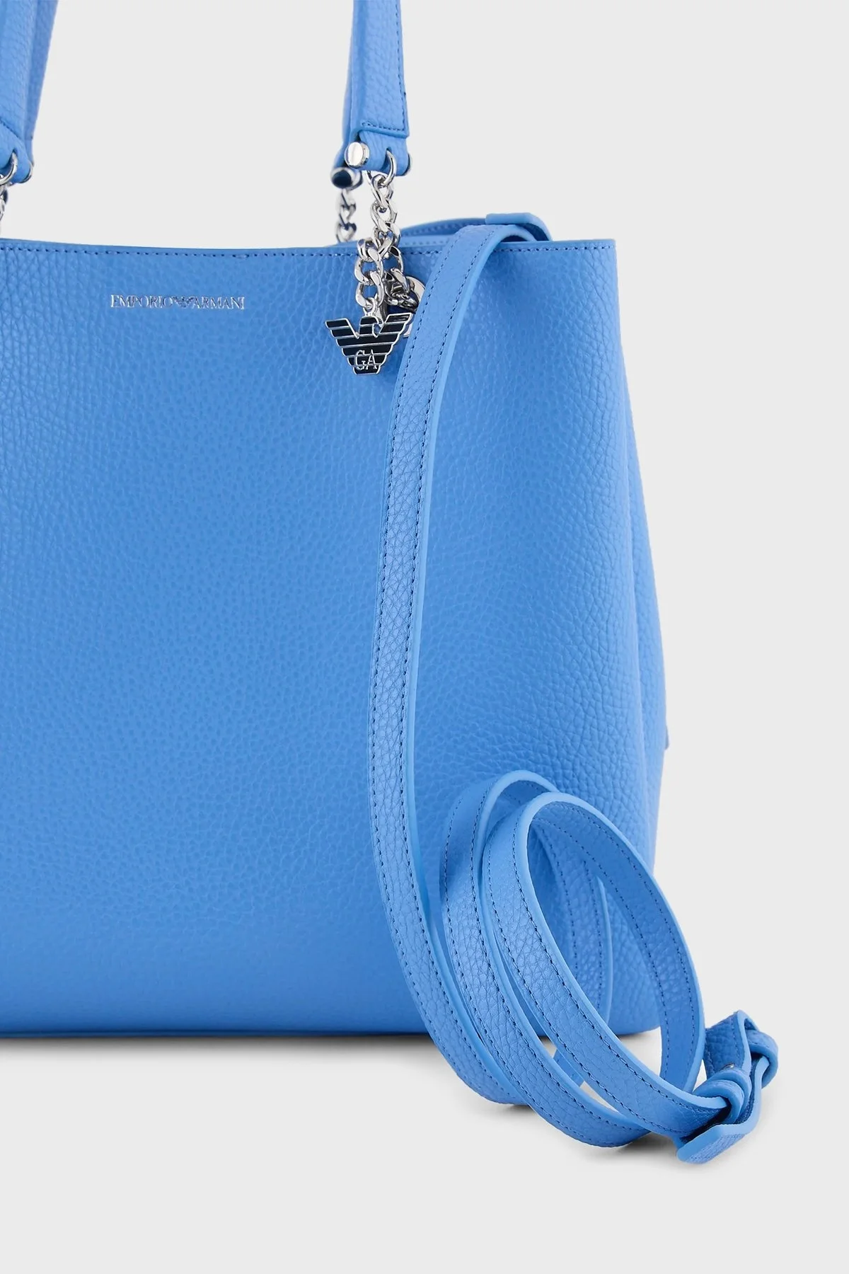 Emporio Armani Logolu Çıkarılabilir Uzatma Askılı Bayan Çanta Y3D158 YFN6E 80727 MAVİ - 6