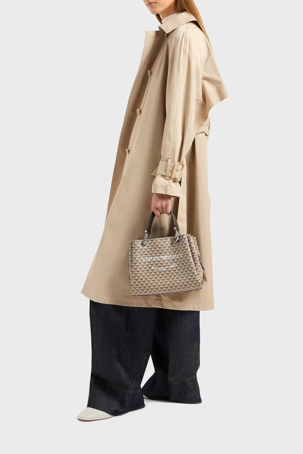 Emporio Armani Logolu Çıkarılabilir Uzatma Askılı Bayan Çanta Y3D159 YWS0E 80757 KAHVE - 3