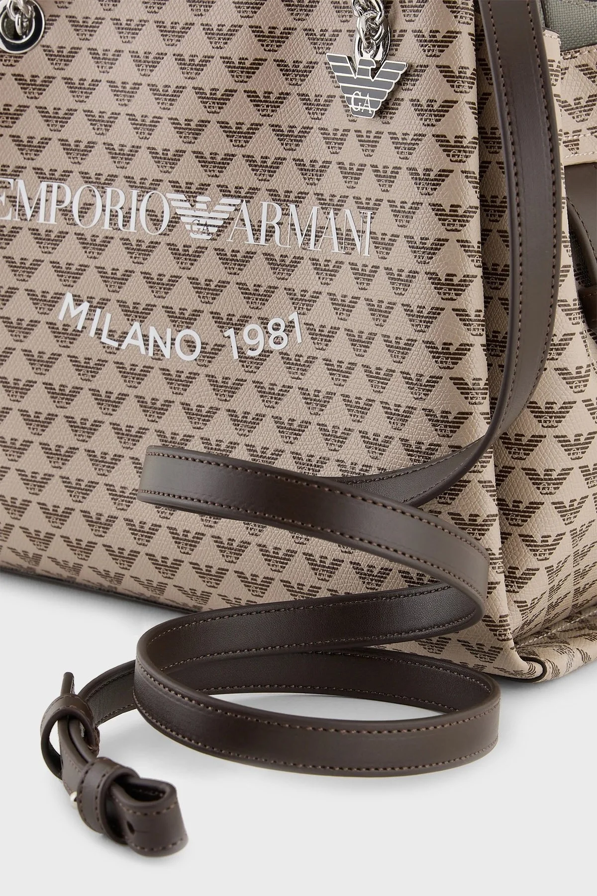 Emporio Armani Logolu Çıkarılabilir Uzatma Askılı Bayan Çanta Y3D159 YWS0E 80757 KAHVE - 6