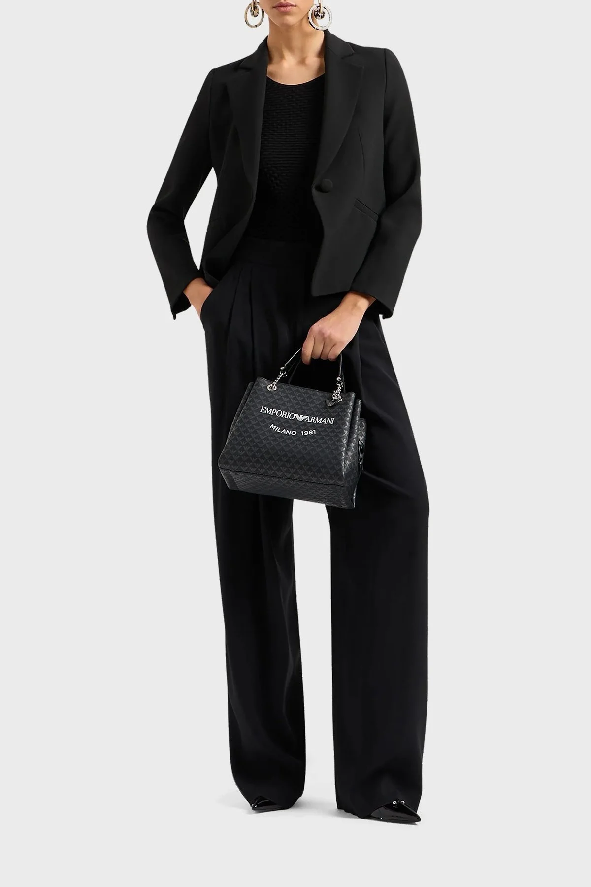 Emporio Armani Logolu Çıkarılabilir Uzatma Askılı Bayan Çanta Y3D159 YWS0E 86284 SİYAH - 9