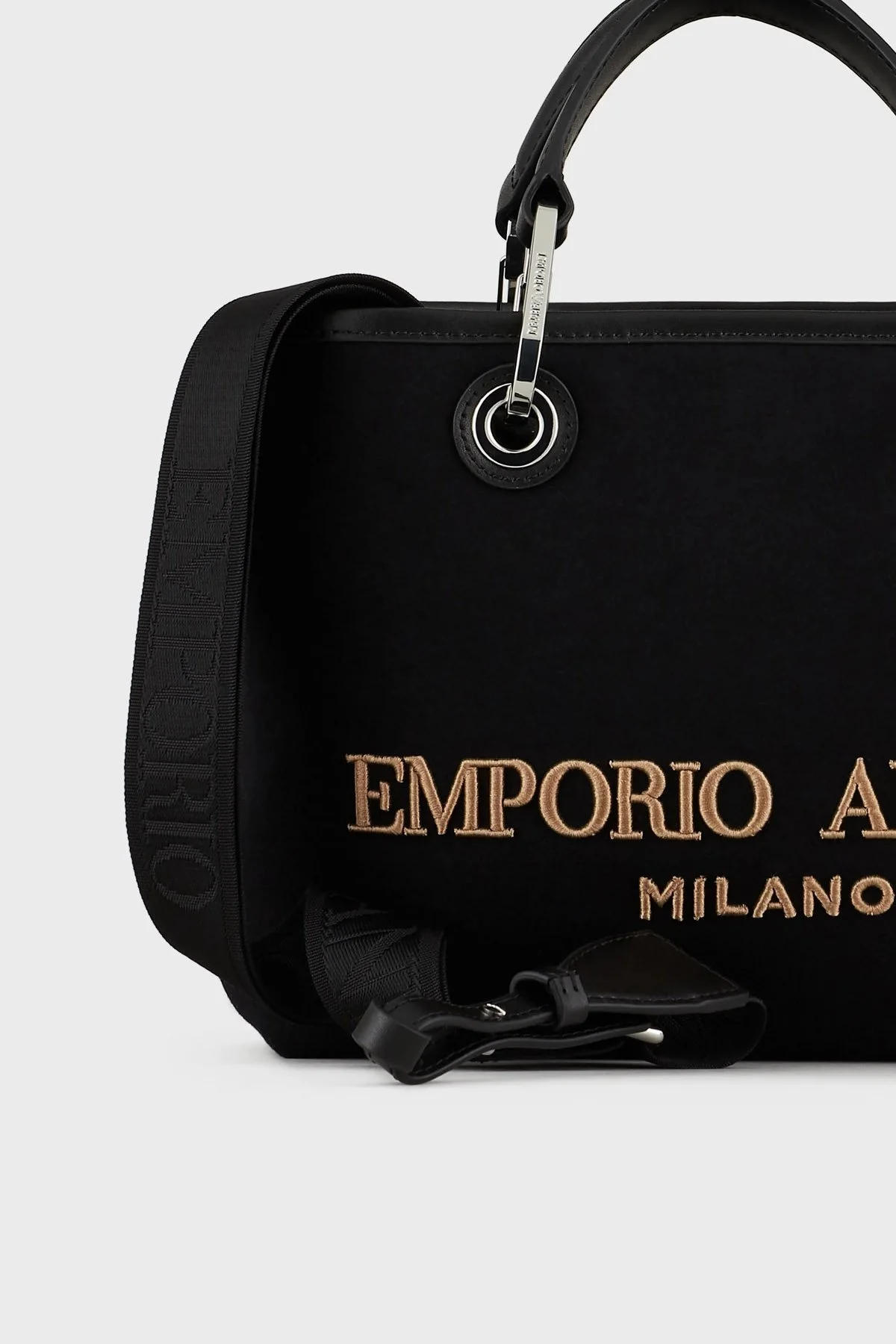 Emporio Armani Logolu Çıkarılabilir Uzatma Askılı Bayan Çanta Y3D166 Y333E 85905 SİYAH - 3