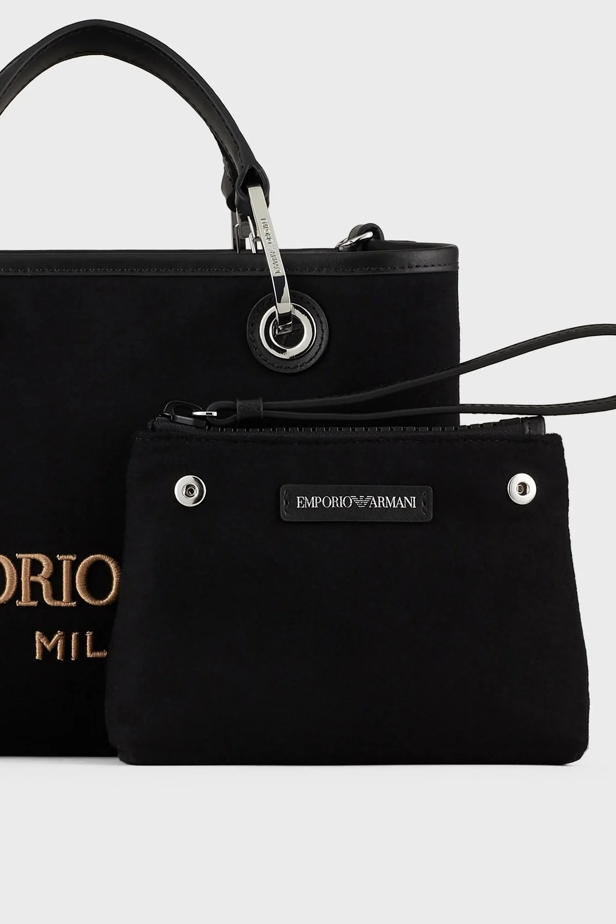 Emporio Armani Logolu Çıkarılabilir Uzatma Askılı Bayan Çanta Y3D166 Y333E 85905 SİYAH - 4