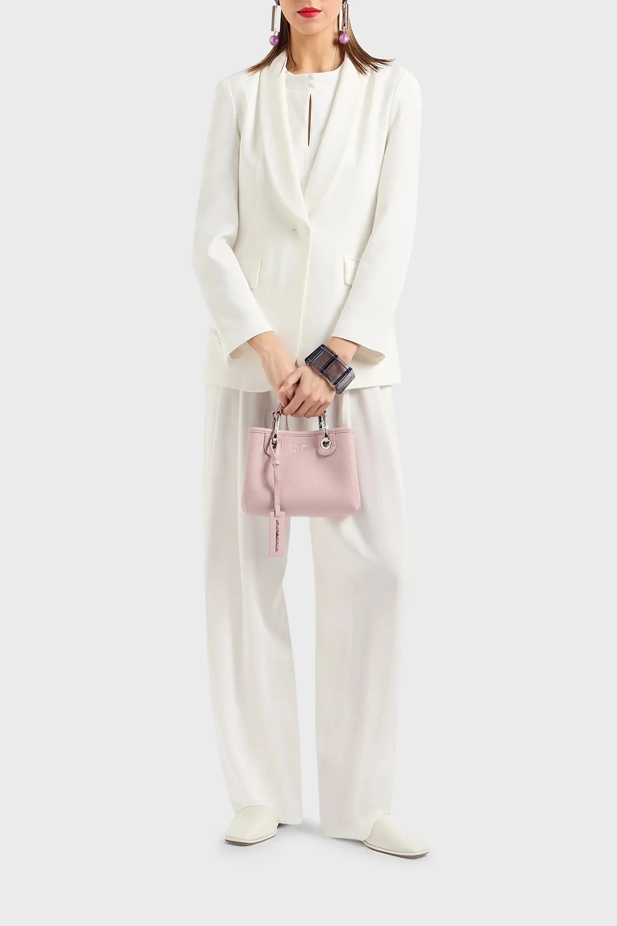 Emporio Armani Logolu Çıkarılabilir Uzatma Askılı Bayan Çanta Y3D176 YFO5E 80700 PUDRA - 3