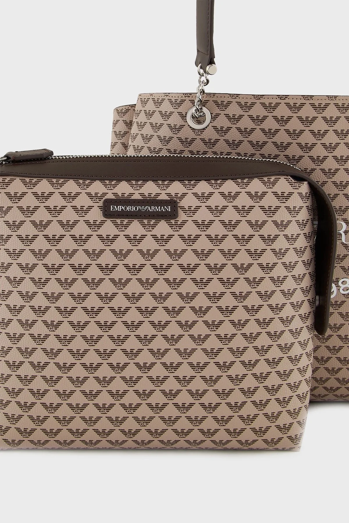 Emporio Armani Logolu Çıkarılabilir ve Ayarlanabilir Omuz Askılı Bayan Çanta Y3D158 YWS0E 80757 KAHVE - 6