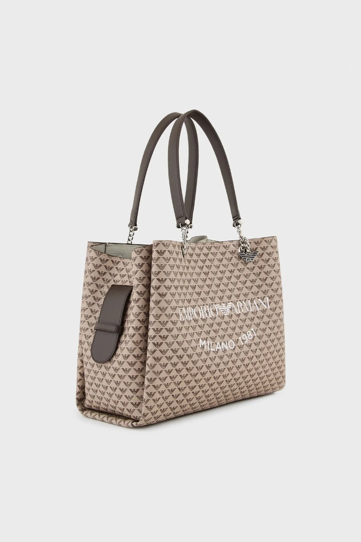 Emporio Armani Logolu Çıkarılabilir ve Ayarlanabilir Omuz Askılı Bayan Çanta Y3D158 YWS0E 80757 KAHVE - 8