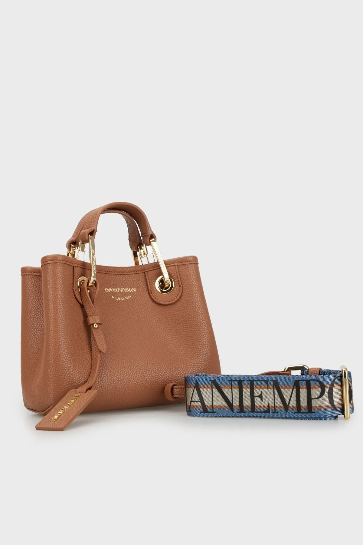 Emporio Armani Logolu Çıkarılabilir ve Ayarlanabilir Omuz Askılı Bayan Çanta Y3D176 YFO5B 80570 TABA - 2