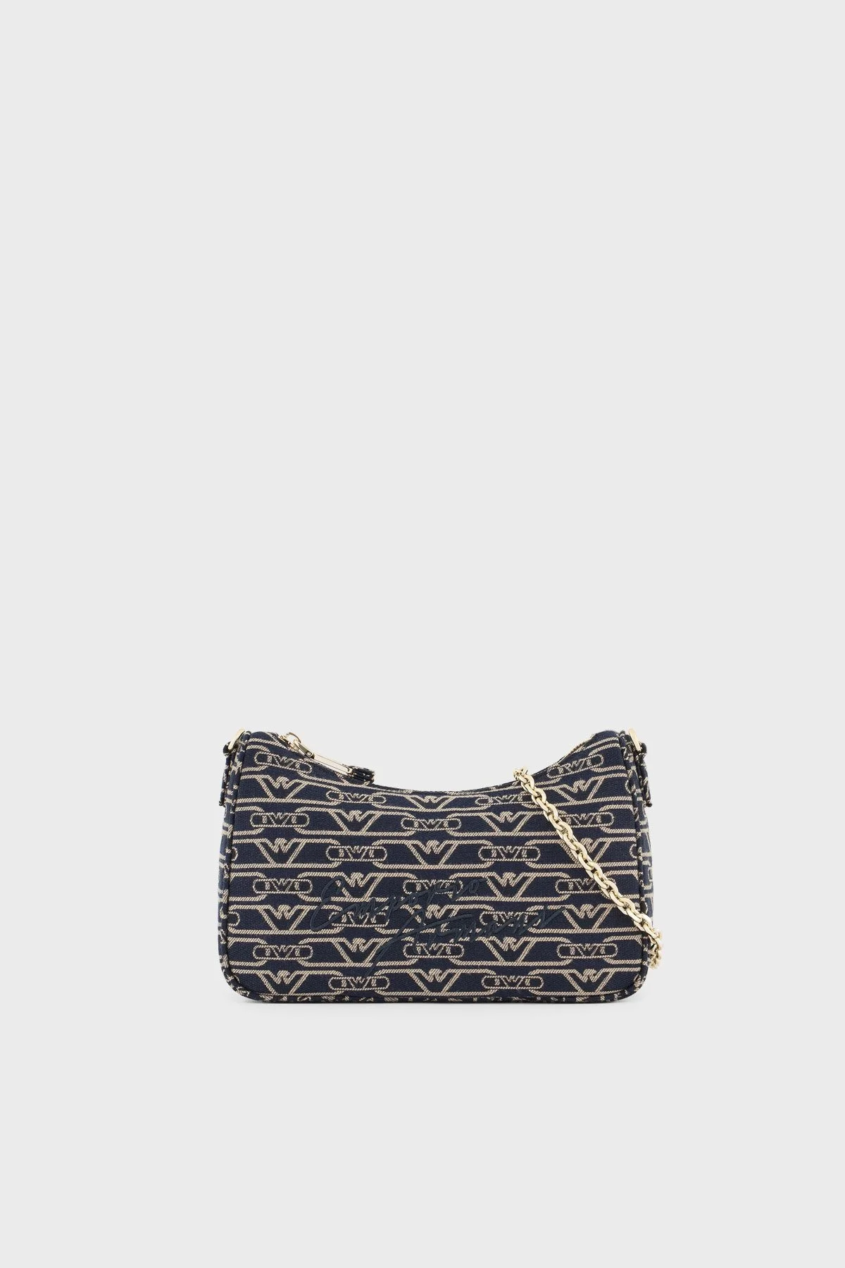 Emporio Armani Logolu Çıkarılabilir Zincir Askılı Kadın Çanta EW001892 AF16095 FB237 EKRU-LACİVERT - 1