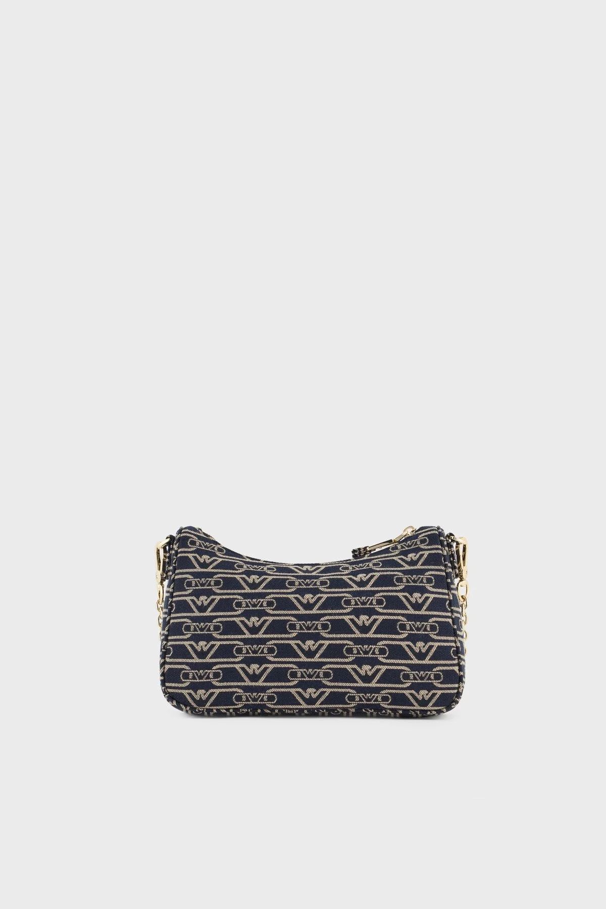 Emporio Armani Logolu Çıkarılabilir Zincir Askılı Kadın Çanta EW001892 AF16095 FB237 EKRU-LACİVERT - 4