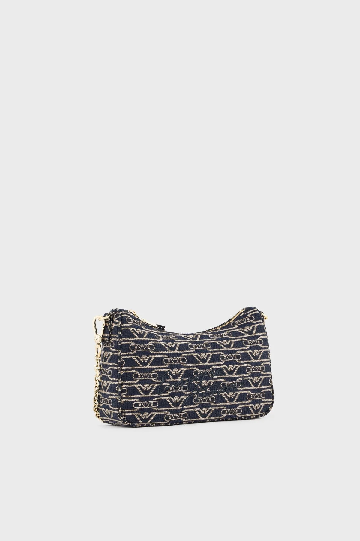 Emporio Armani Logolu Çıkarılabilir Zincir Askılı Kadın Çanta EW001892 AF16095 FB237 EKRU-LACİVERT - 6