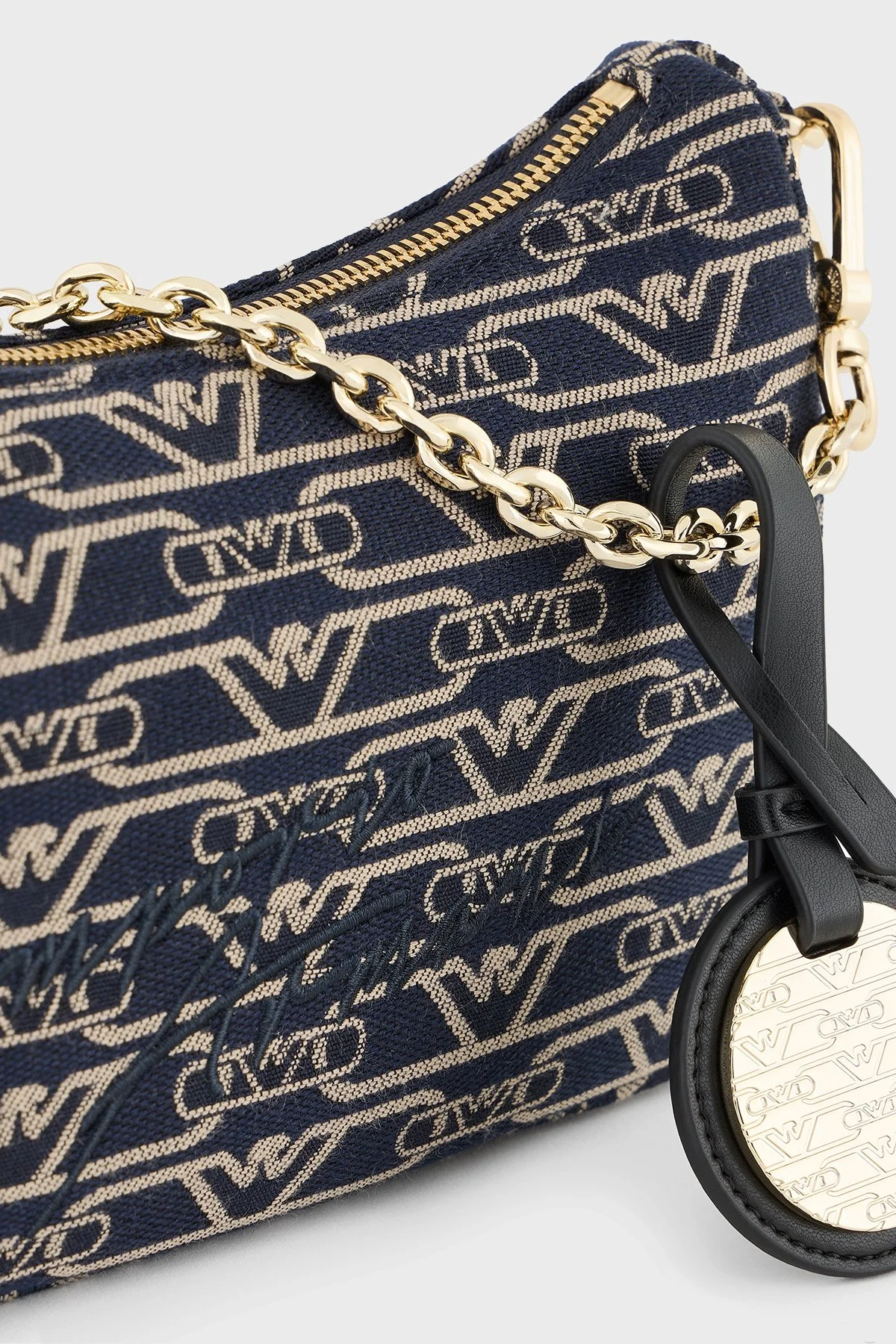 Emporio Armani Logolu Çıkarılabilir Zincir Askılı Kadın Çanta EW001892 AF16095 FB237 EKRU-LACİVERT - 7