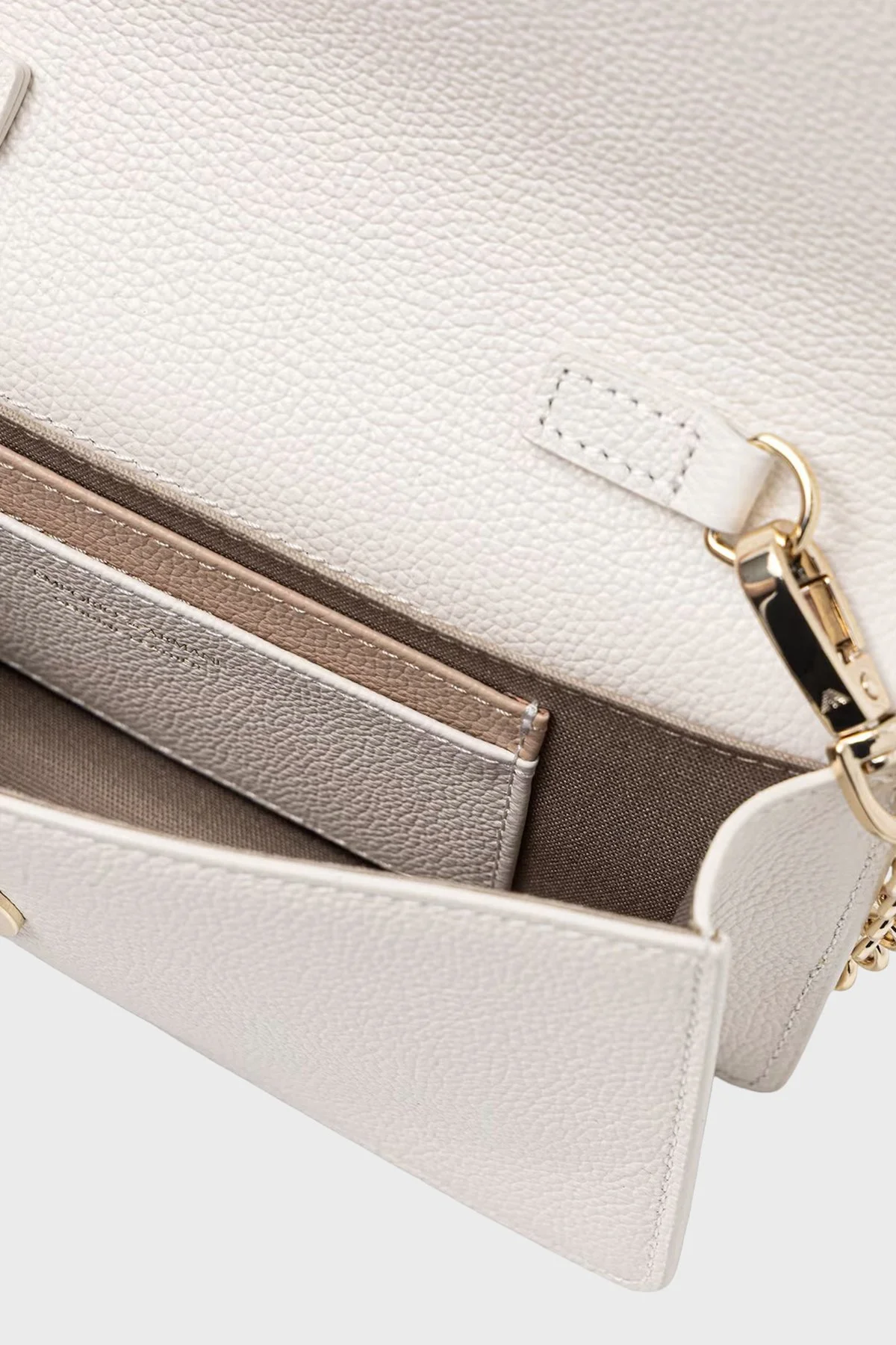 Emporio Armani Logolu Çıkarılabilir Zincir Askılı Mini Bayan Çanta EW003036 AF19568 U1060 EKRU - 5