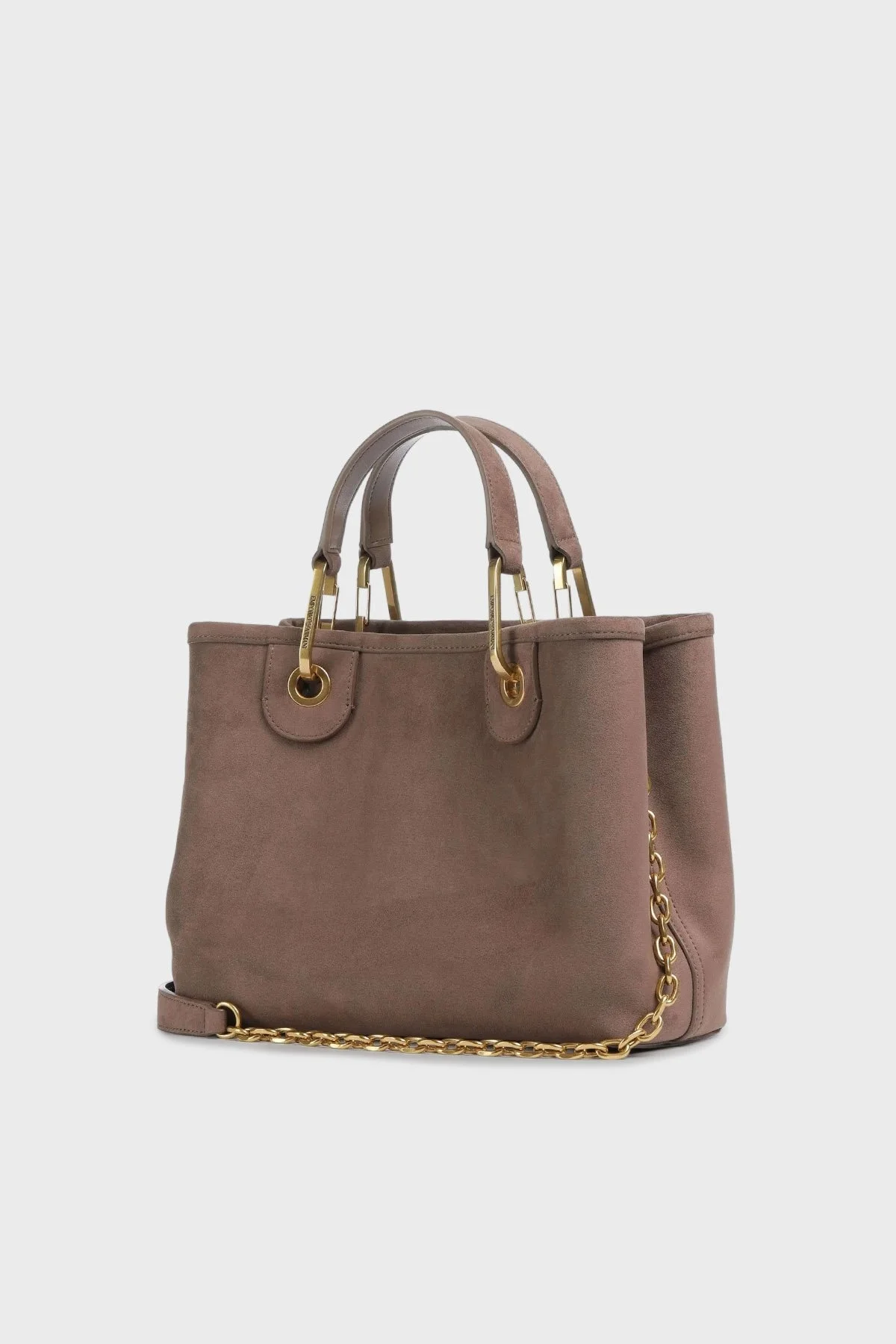 Emporio Armani Logolu Çıkarılabilir Zincir Askılı Süet Bayan Çanta EW000361 AF17730 U6192 BEJ - 2