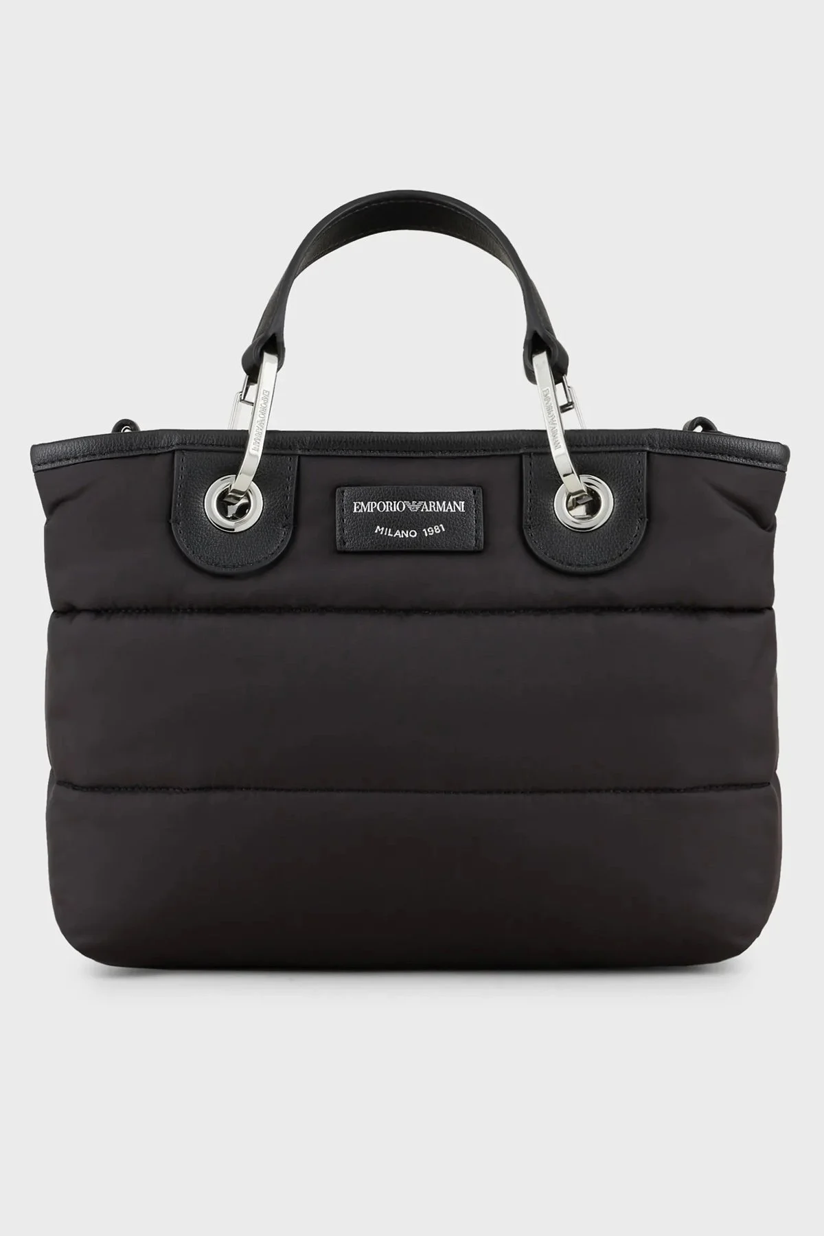 Emporio Armani Logolu Çıkartılabilir Omuz Askılı Bayan Çanta Y3D166 Y485E 80001 SİYAH - 1