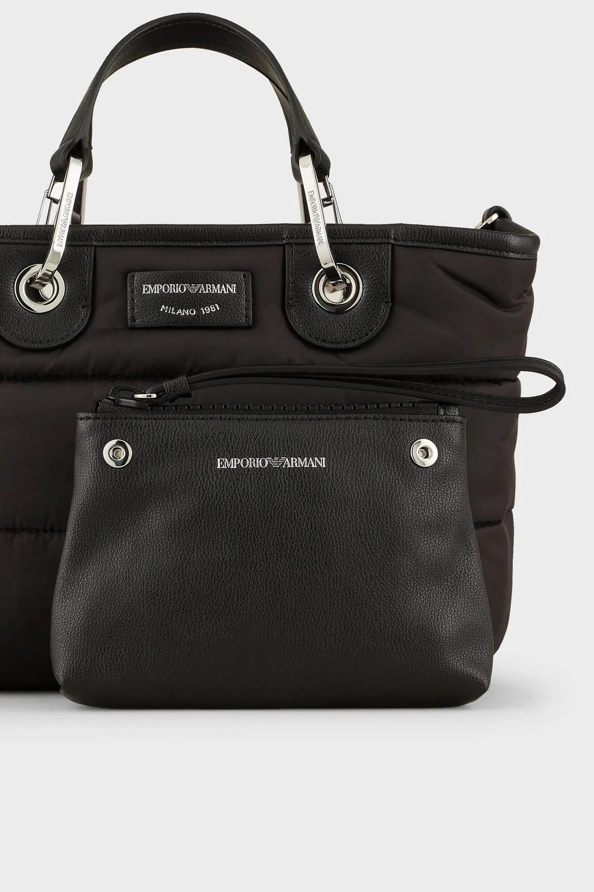 Emporio Armani Logolu Çıkartılabilir Omuz Askılı Bayan Çanta Y3D166 Y485E 80001 SİYAH - 7