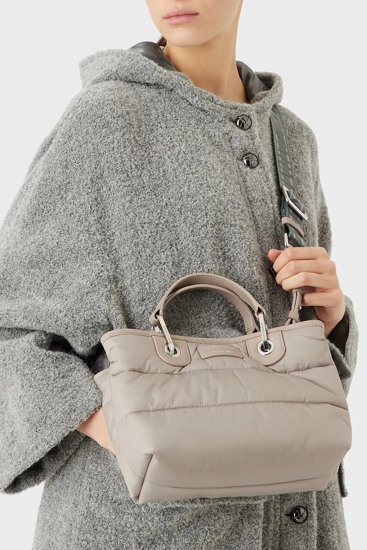 Emporio Armani Logolu Çıkartılabilir Omuz Askılı Bayan Çanta Y3D166 Y485E 80221 TOPRAK - 2