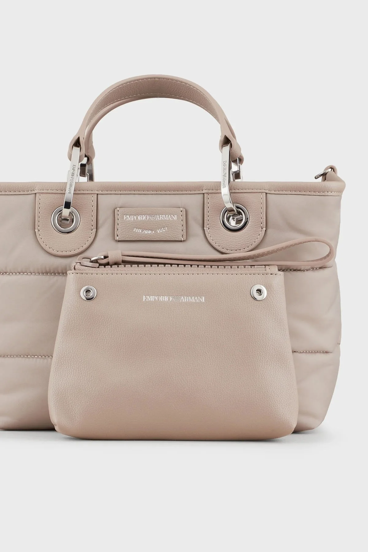 Emporio Armani Logolu Çıkartılabilir Omuz Askılı Bayan Çanta Y3D166 Y485E 80221 TOPRAK - 3