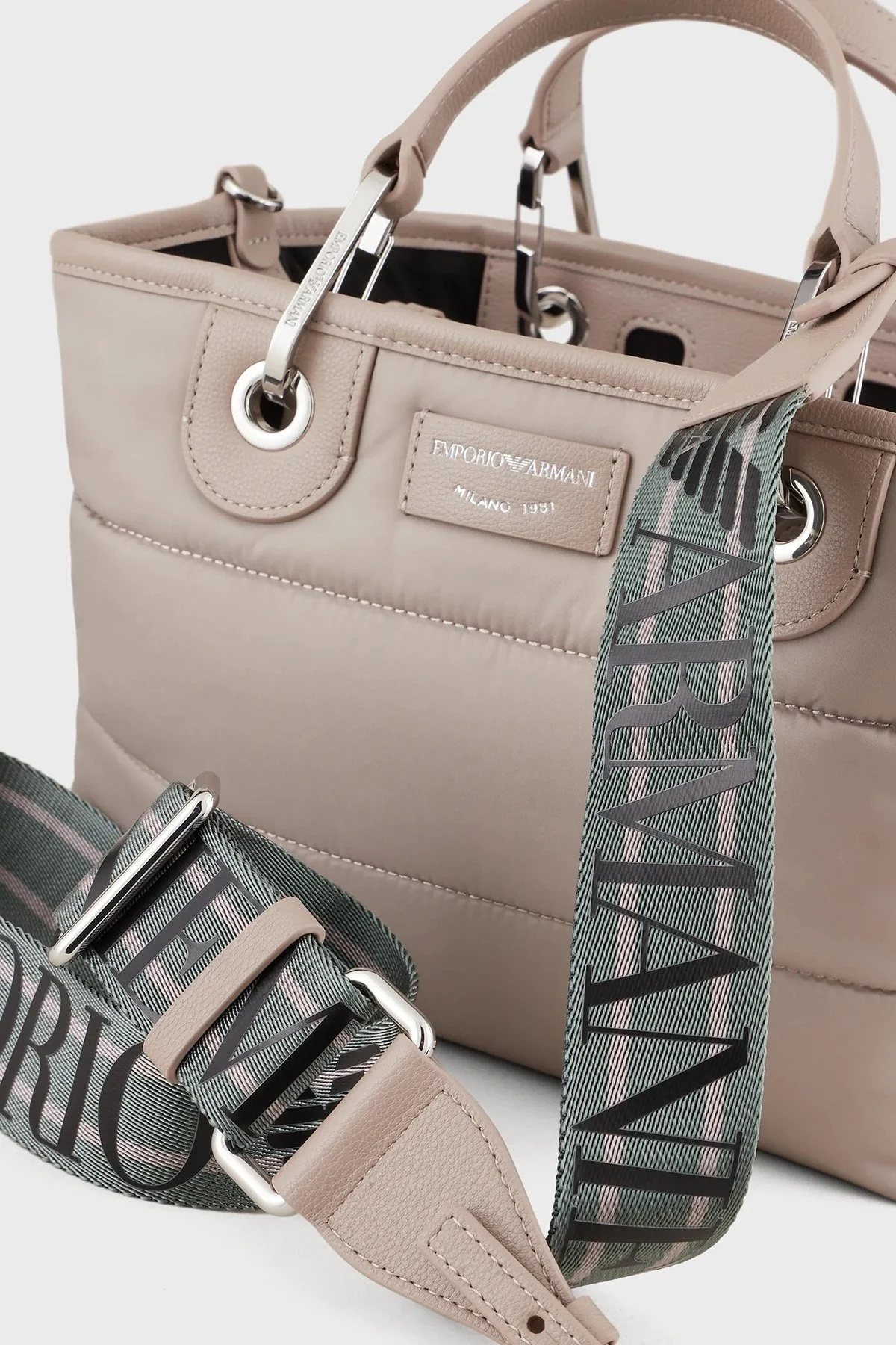 Emporio Armani Logolu Çıkartılabilir Omuz Askılı Bayan Çanta Y3D166 Y485E 80221 TOPRAK - 6