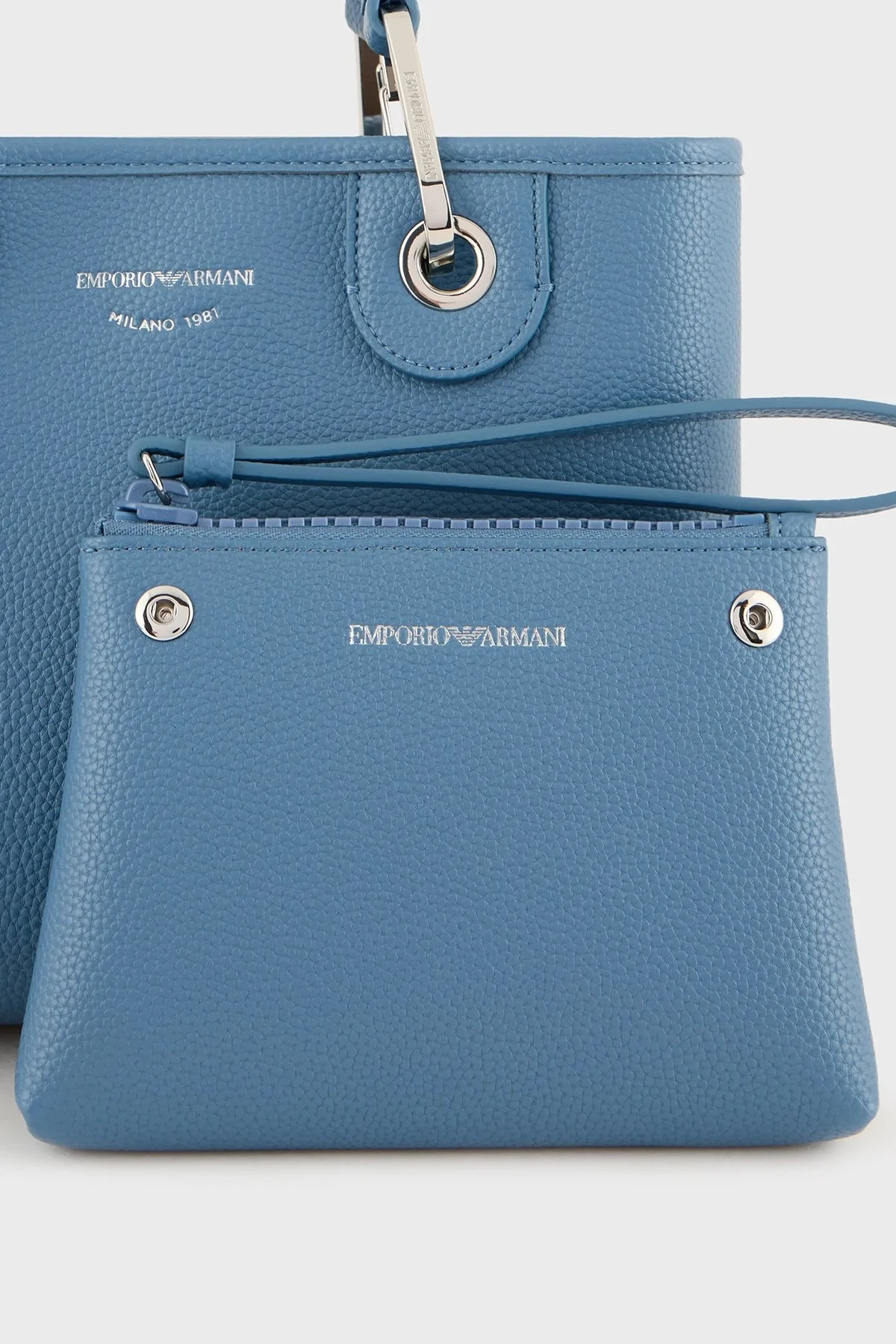 Emporio Armani Logolu Çıkartılabilir Omuz Askılı Bayan Çanta Y3D166 YFO5E 80569 MAVİ - 8