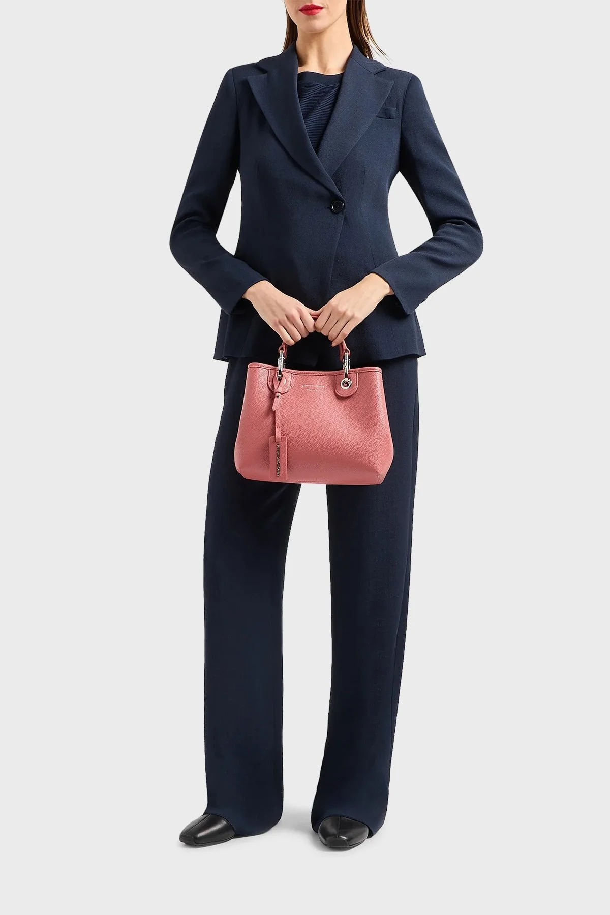 Emporio Armani Logolu Çıkartılabilir Omuz Askılı Bayan Çanta Y3D166 YFO5E 80654 GÜL KURUSU - 2