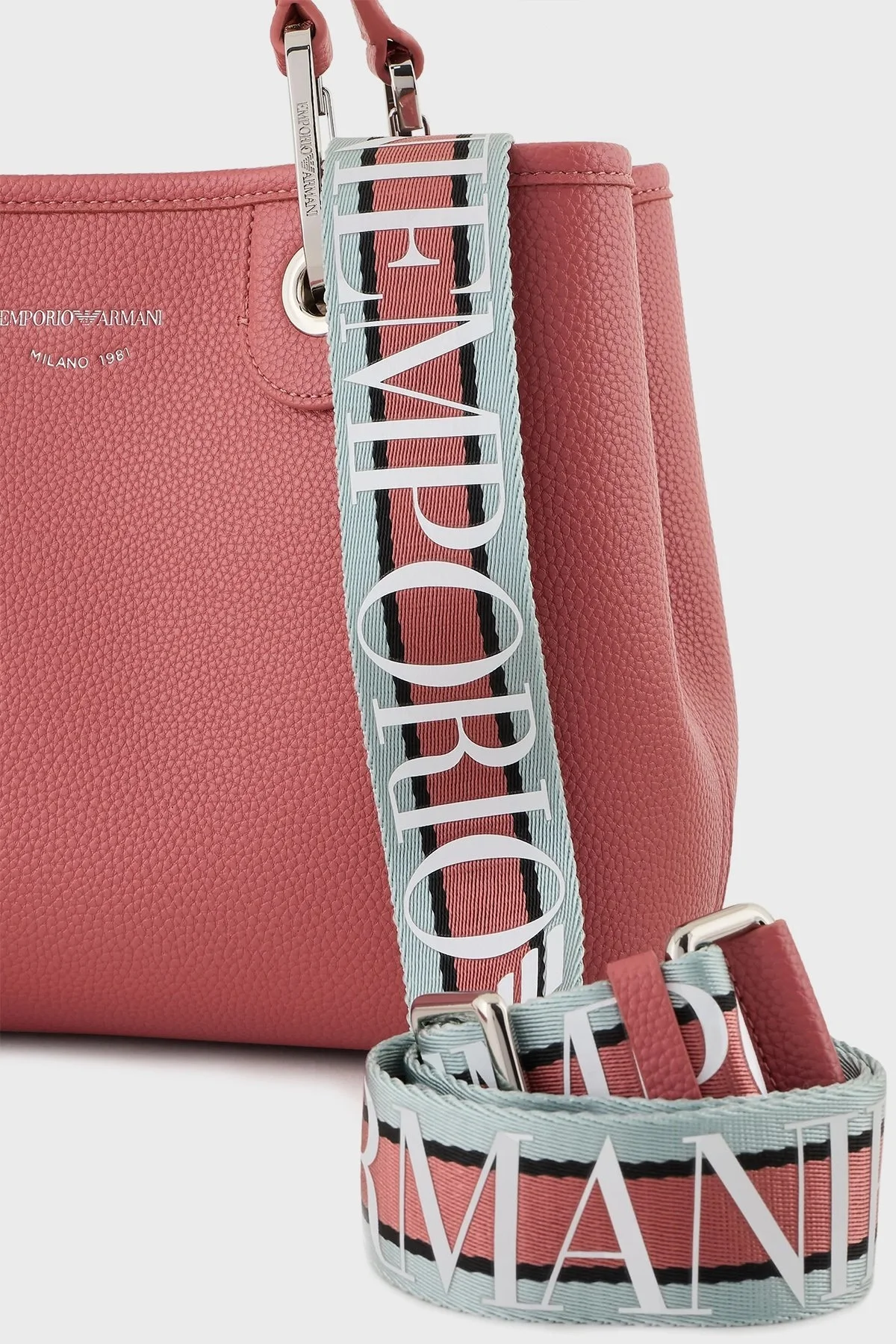 Emporio Armani Logolu Çıkartılabilir Omuz Askılı Bayan Çanta Y3D166 YFO5E 80654 GÜL KURUSU - 8