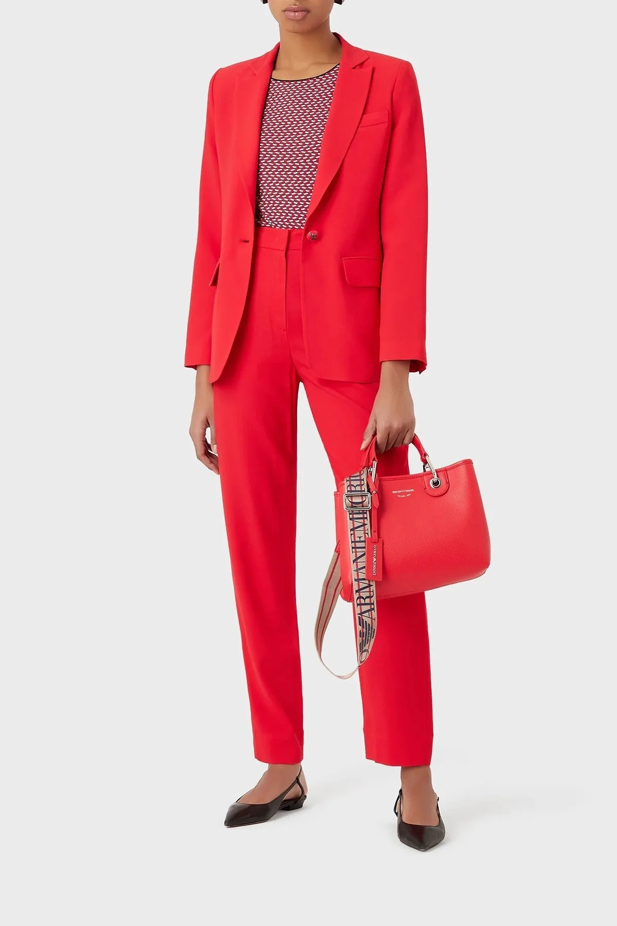 Emporio Armani Logolu Çıkartılabilir Omuz Askılı Bayan Çanta Y3D166 YFO5E 89530 KIRMIZI - 3