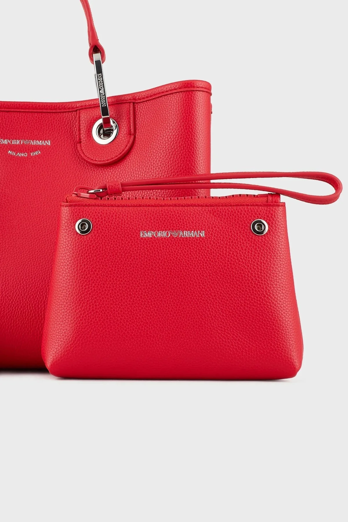 Emporio Armani Logolu Çıkartılabilir Omuz Askılı Bayan Çanta Y3D166 YFO5E 89530 KIRMIZI - 6