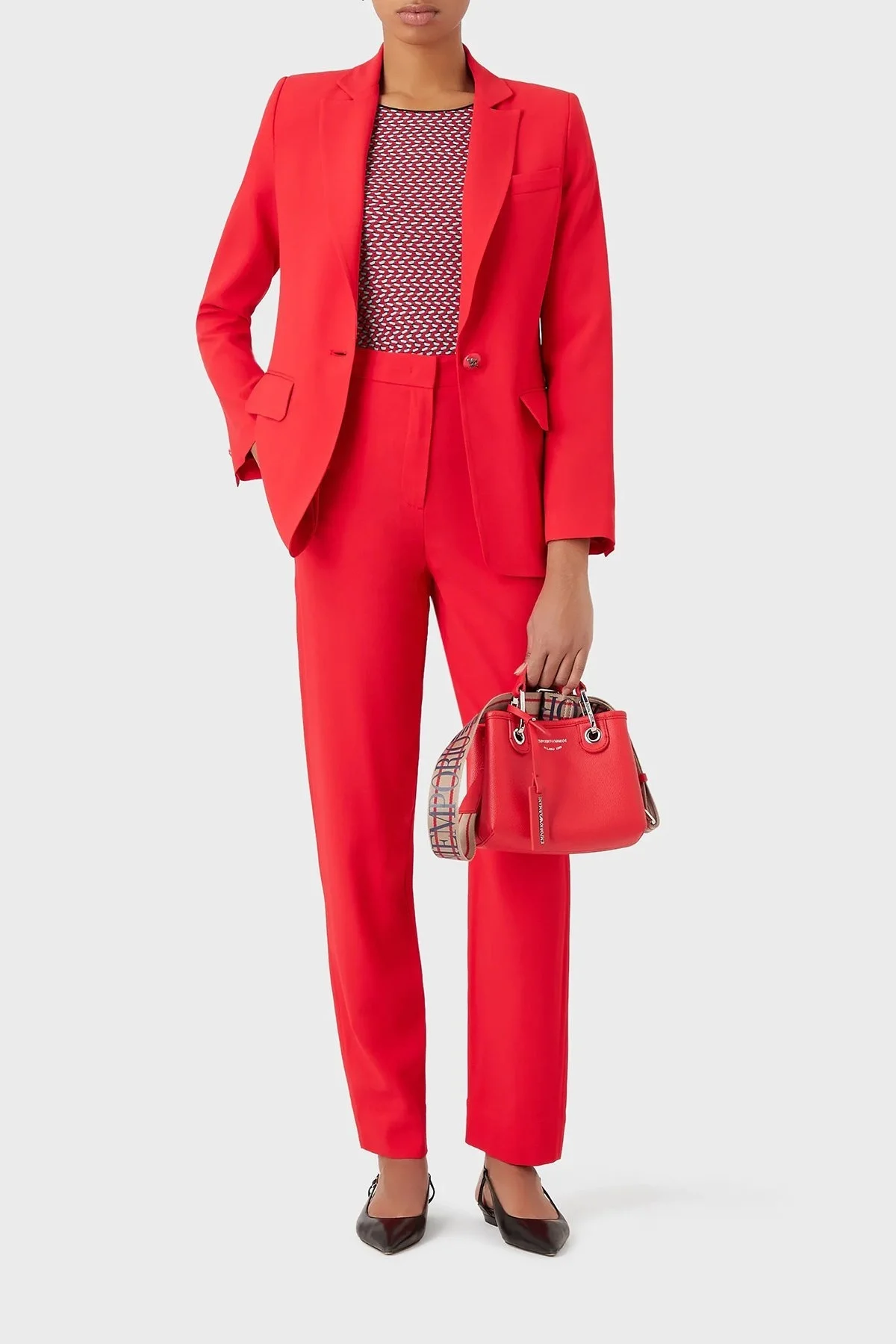 Emporio Armani Logolu Çıkartılabilir Omuz Askılı Bayan Çanta Y3D176 YFO5E 89530 KIRMIZI - 3